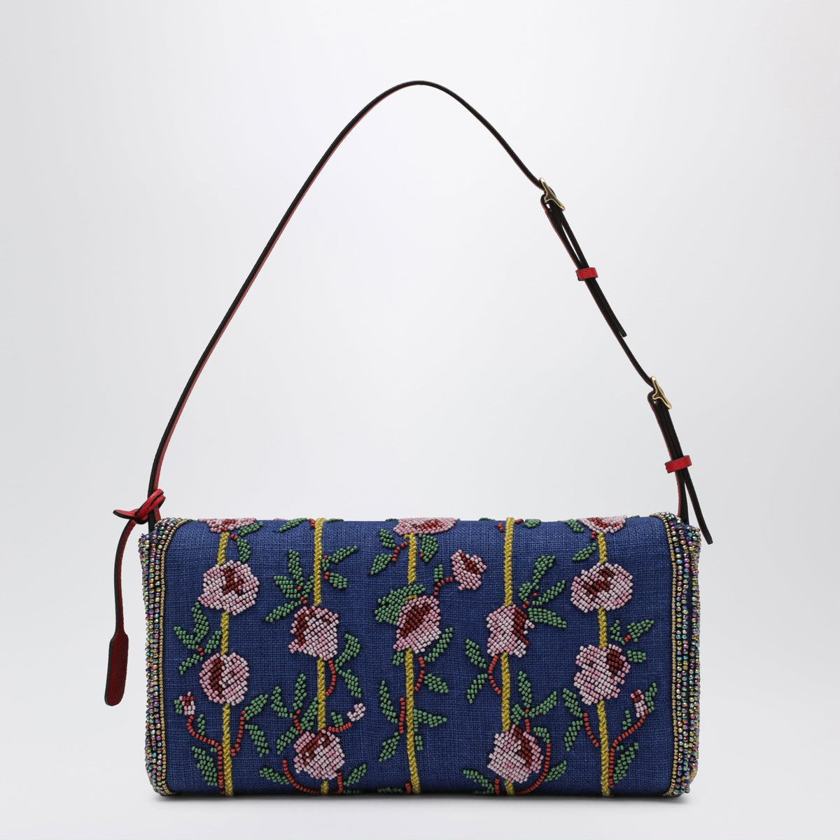Valentino Garavani Blue Vlogo Signature Bag With Beaded Embroidery Women VALENTINO GARAVANI