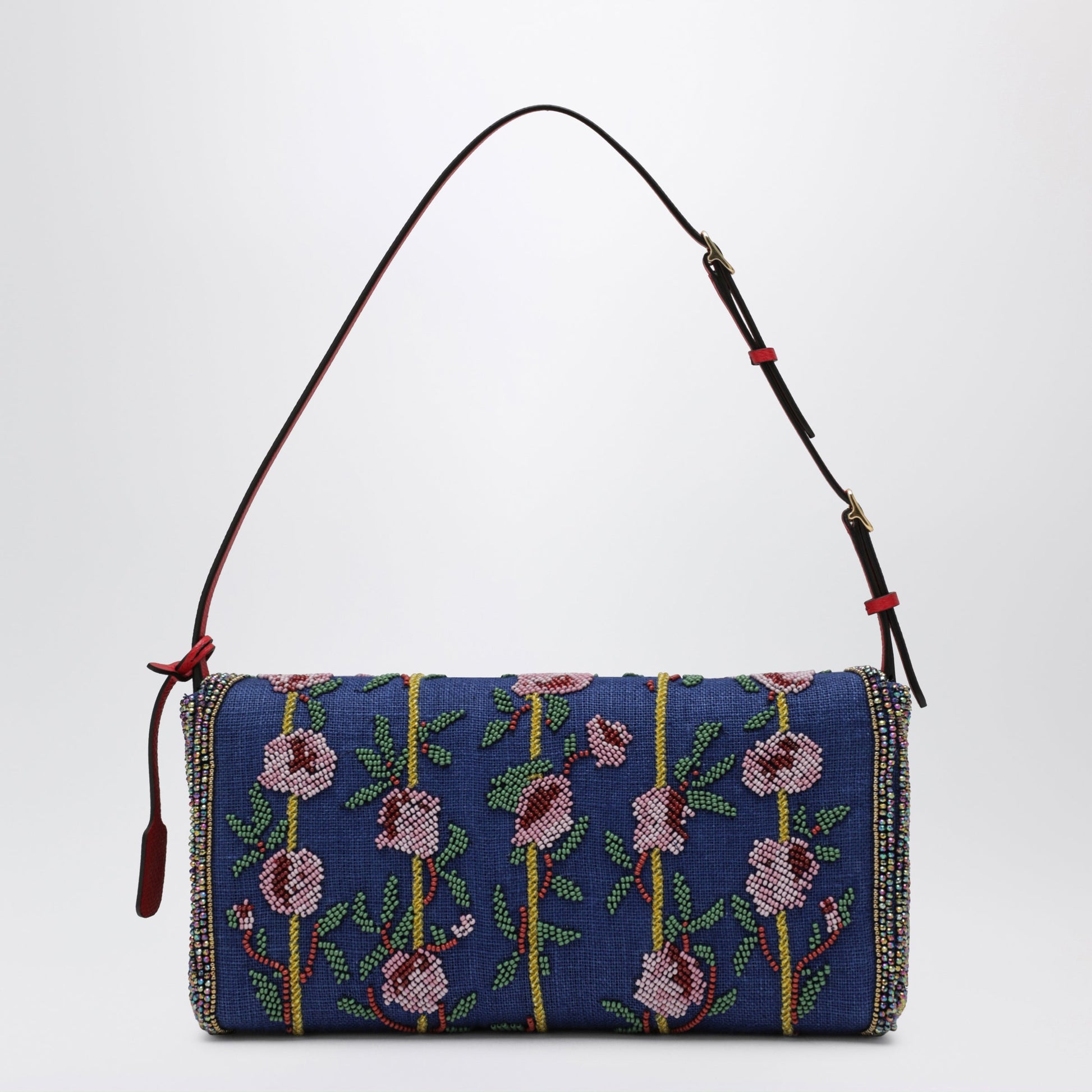 Valentino Garavani Blue Vlogo Signature Bag With Beaded Embroidery Women VALENTINO GARAVANI