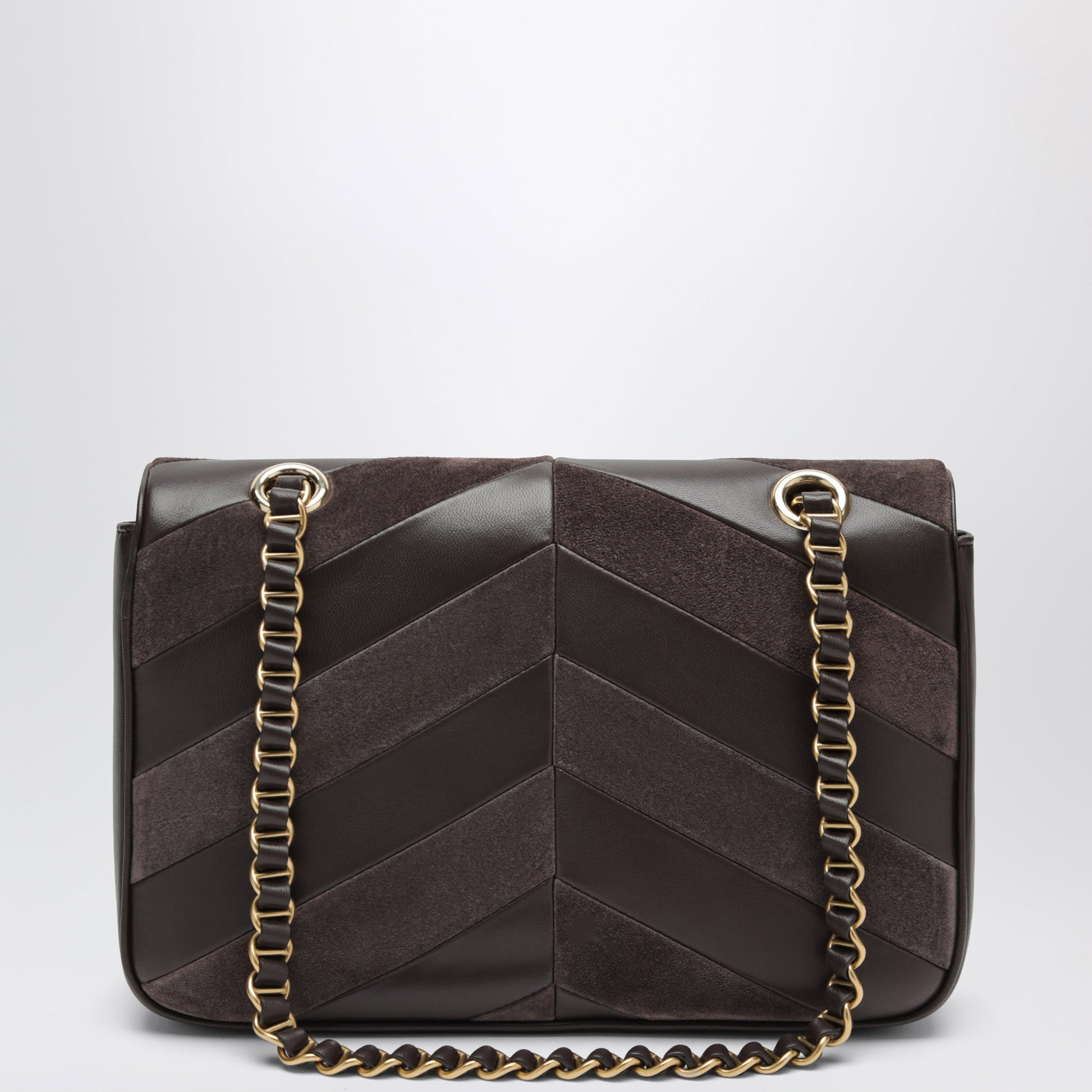 Valentino Garavani Djuna Medium Brown Suede And Nappa Shoulder Bag Women VALENTINO GARAVANI