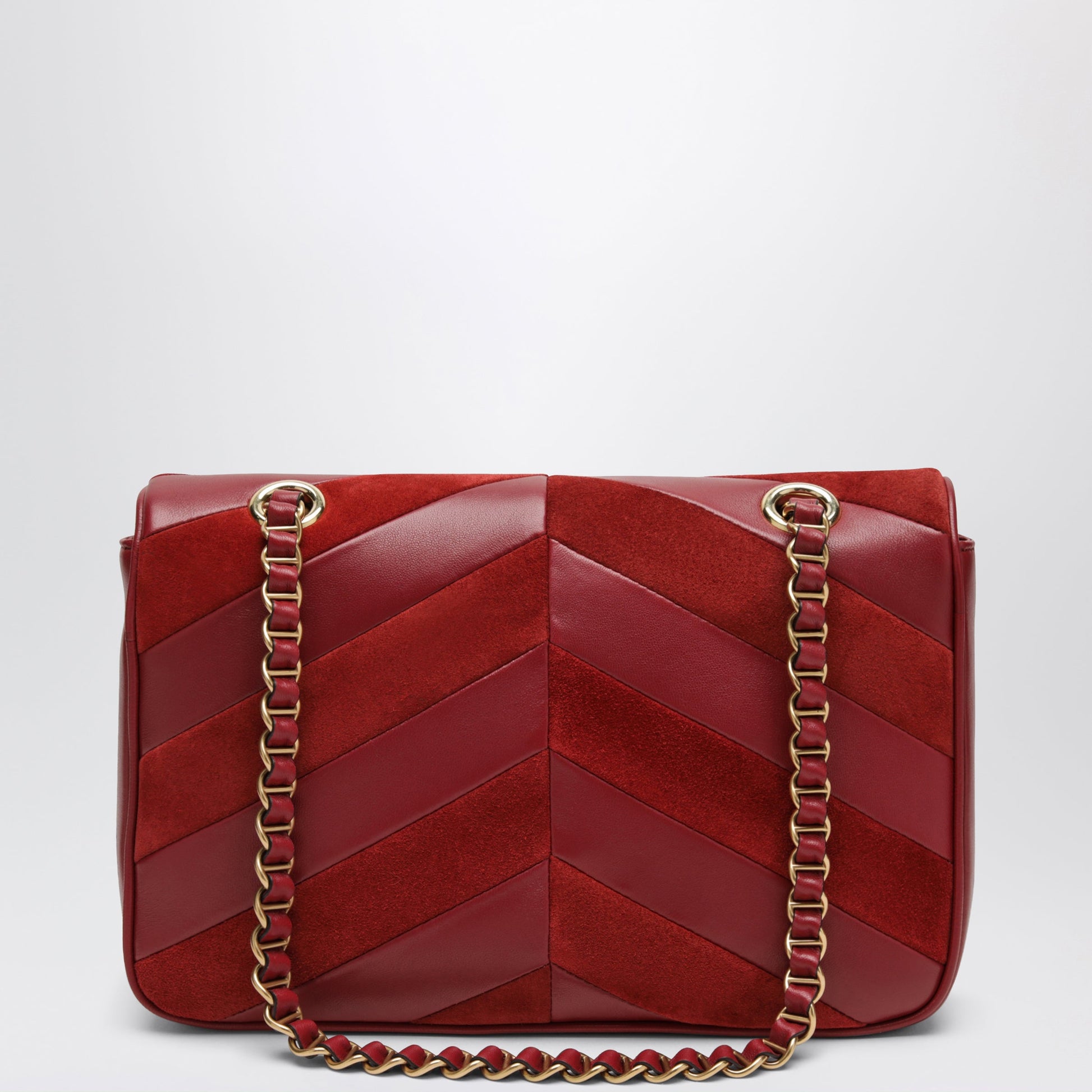 Valentino Garavani Djuna Medium Red Suede And Nappa Shoulder Bag Women VALENTINO GARAVANI