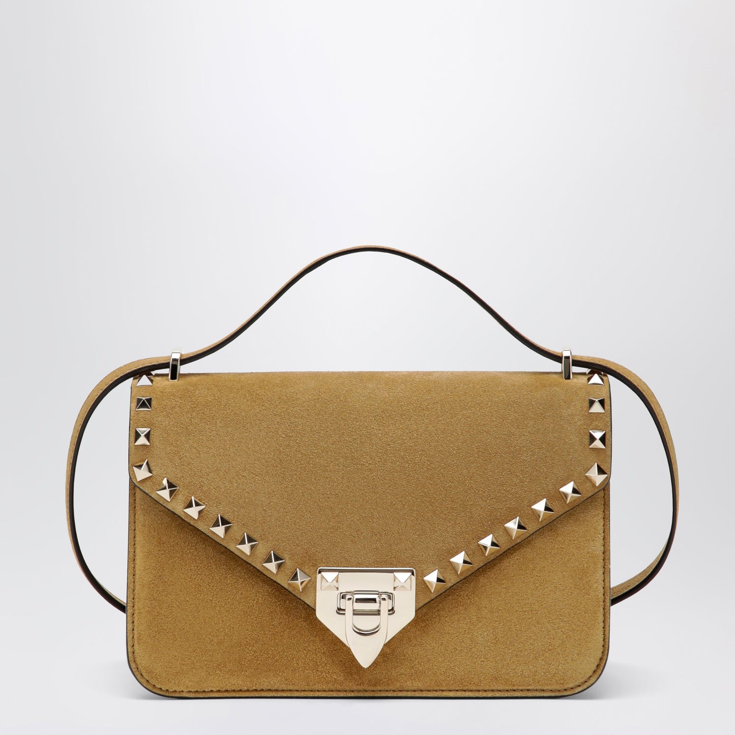 Valentino Garavani Rockstud Havana Small Crossbody Bag In Beige Suede Women VALENTINO GARAVANI