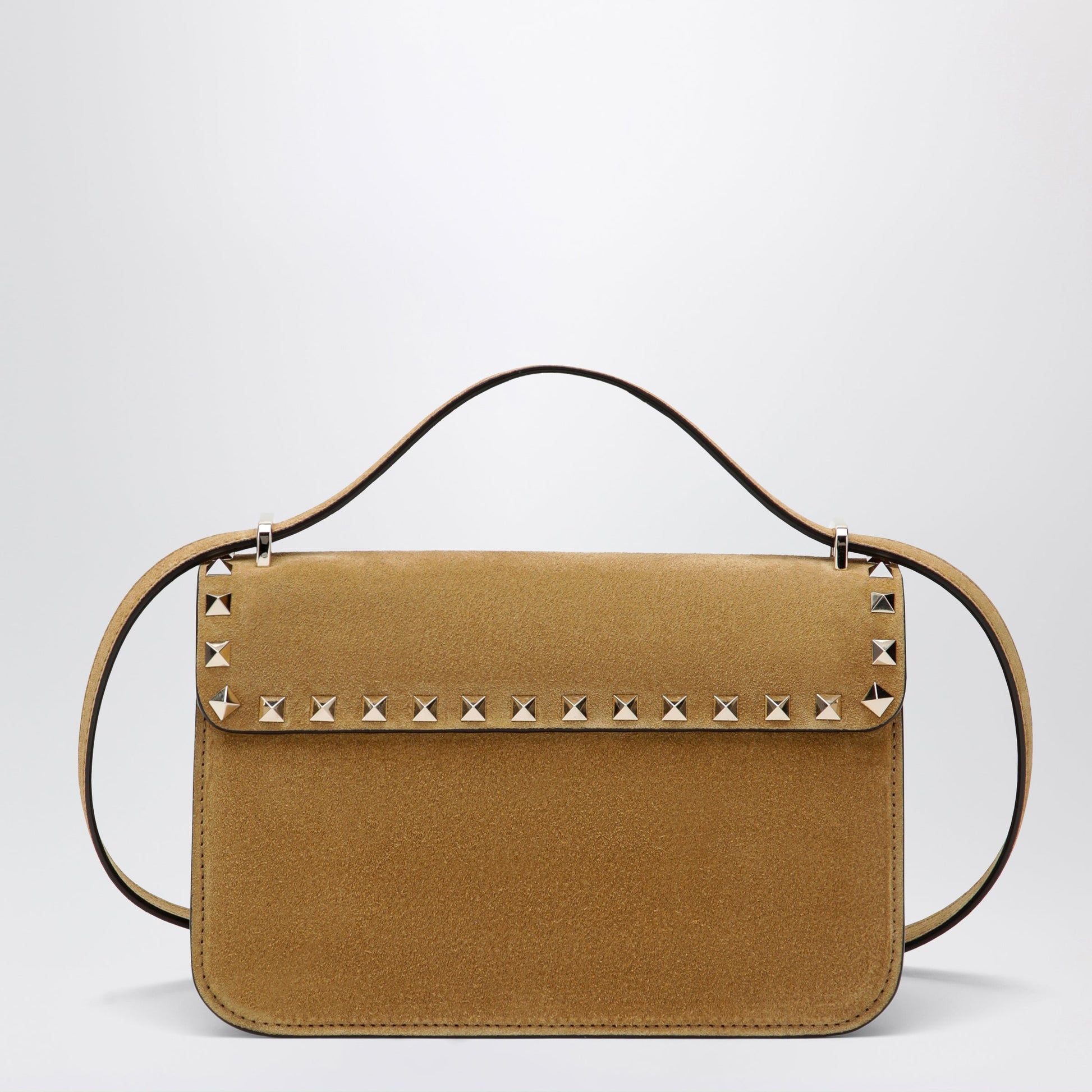 Valentino Garavani Rockstud Havana Small Crossbody Bag In Beige Suede Women VALENTINO GARAVANI