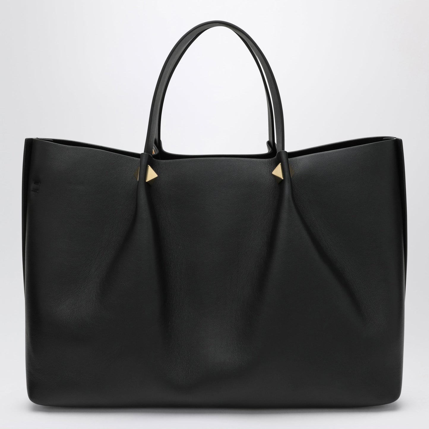 Valentino Garavani Large Rockstud Black Leather Shopping Bag Women VALENTINO GARAVANI