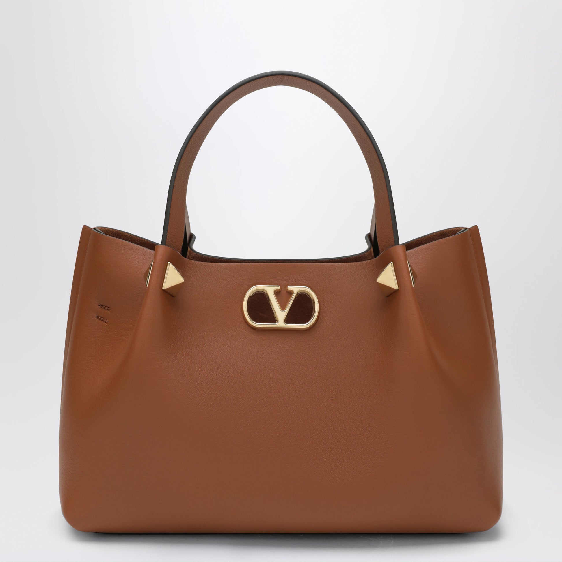 Valentino Garavani Small Vlogo Signature Shopping Bag In Light Brown Women VALENTINO GARAVANI