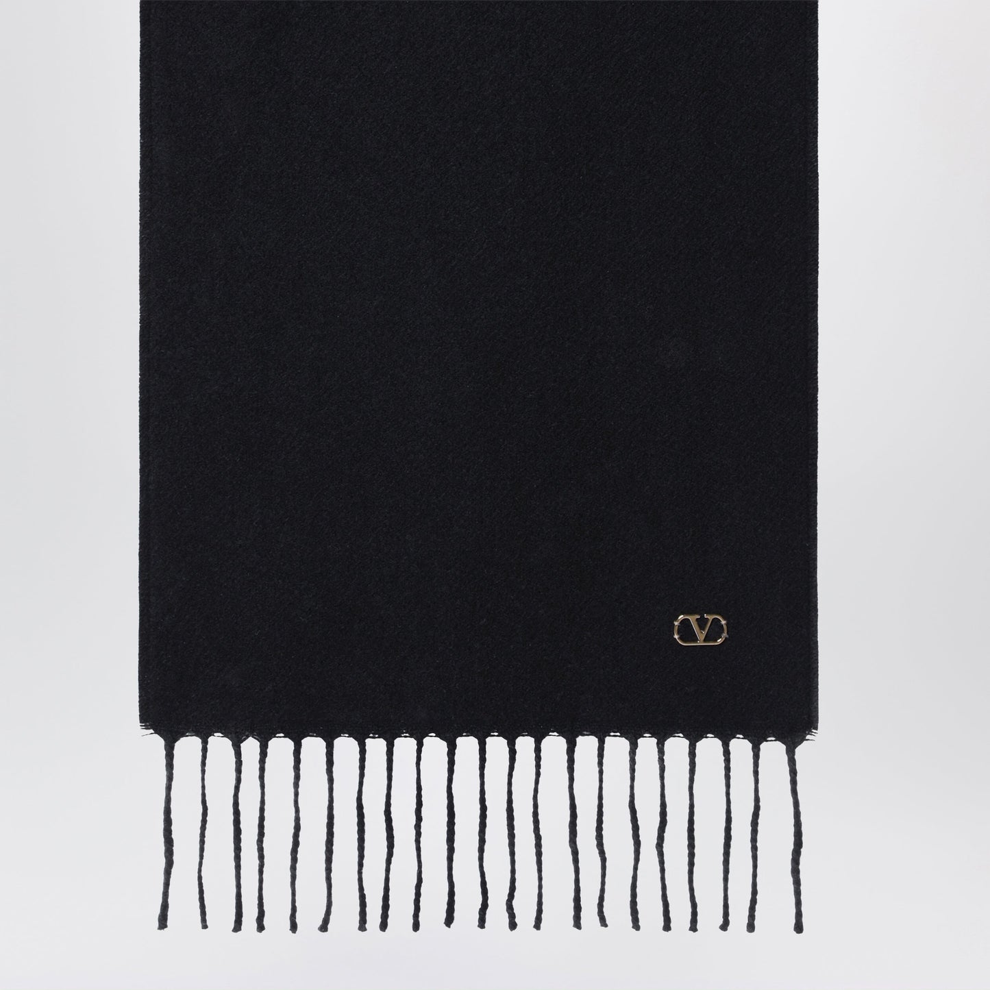 Valentino Garavani Black Cashmere Scarf With Vlogo Detail Women VALENTINO GARAVANI