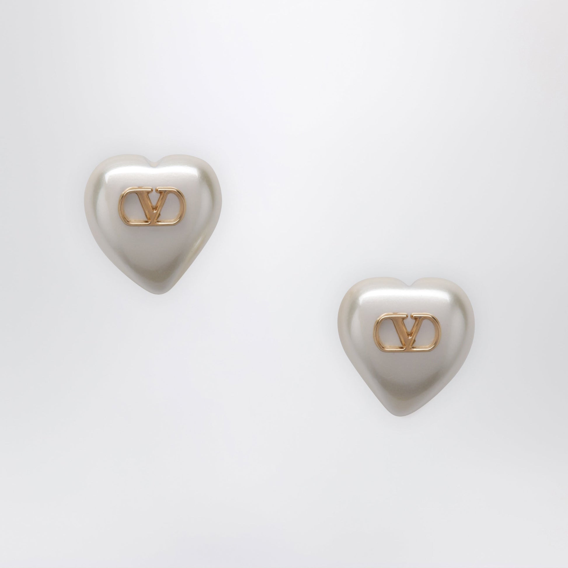 Valentino Garavani Vlogo Signature Earrings In Pearl And Gold/Cream Metal Women VALENTINO GARAVANI