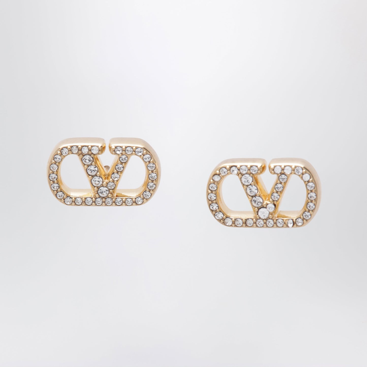 Valentino Garavani Gold-Tone Vlogo Signature Earrings With Swarovski Crystals Women VALENTINO GARAVANI
