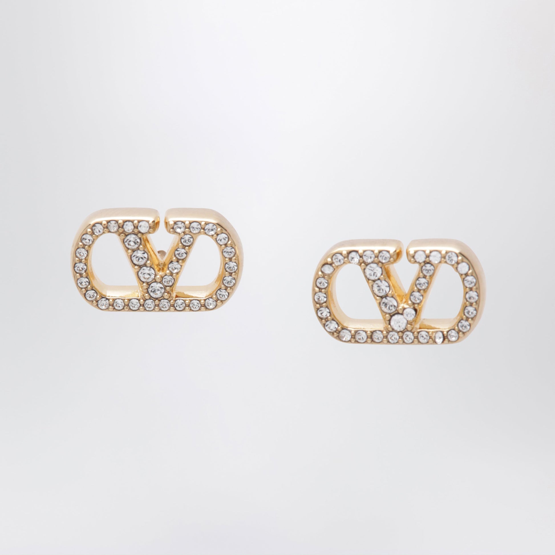 Valentino Garavani Gold-Tone Vlogo Signature Earrings With Swarovski Crystals Women VALENTINO GARAVANI
