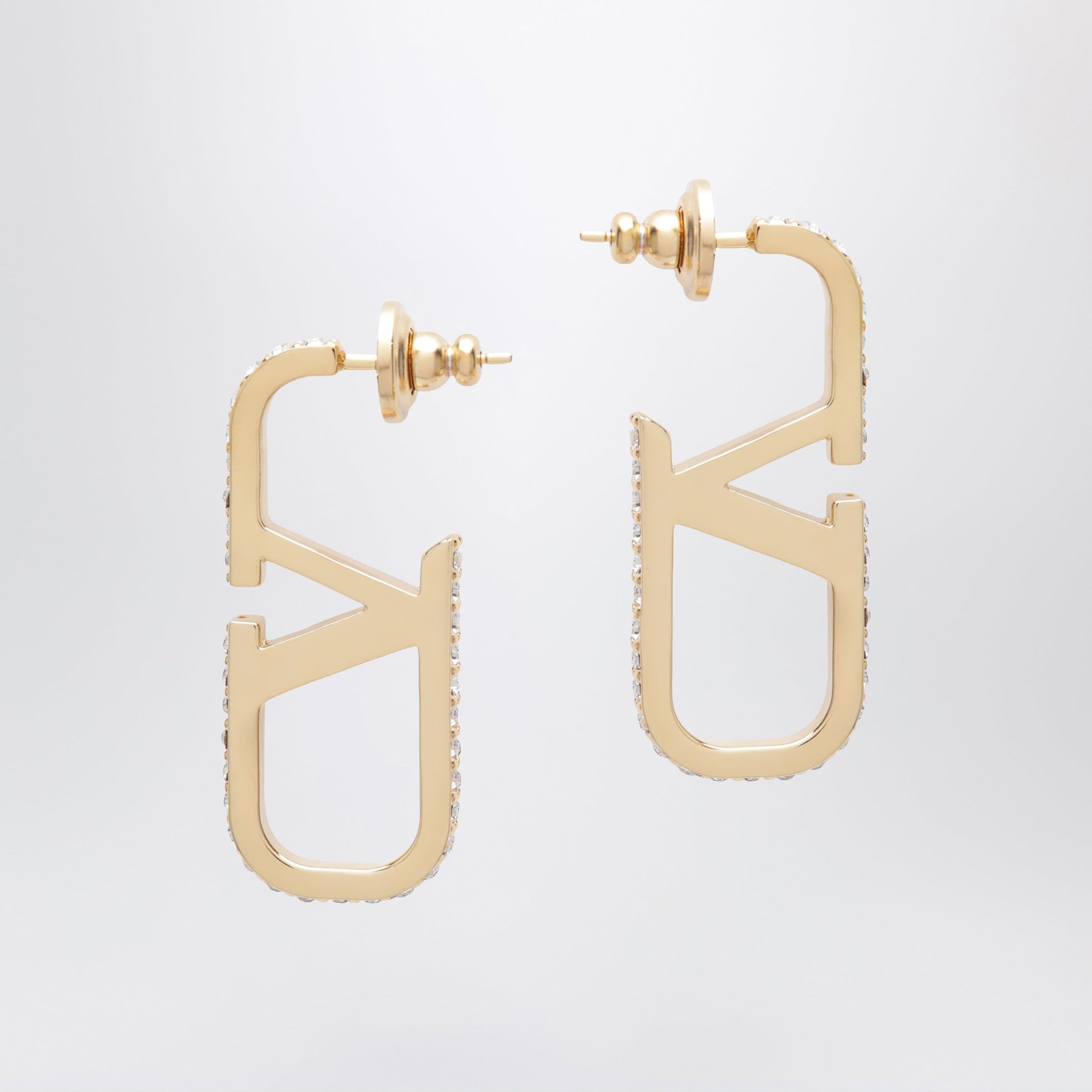 Valentino Garavani Gold-Tone Vlogo Signature Earrings With Swarovski Crystals Women VALENTINO GARAVANI