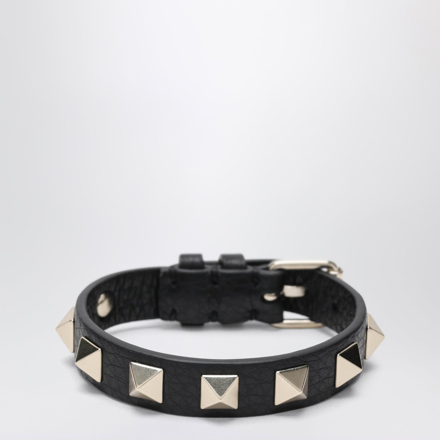 Valentino Garavani Black Leather Rockstud Bracelet With Gold-Tone Studs Women VALENTINO GARAVANI