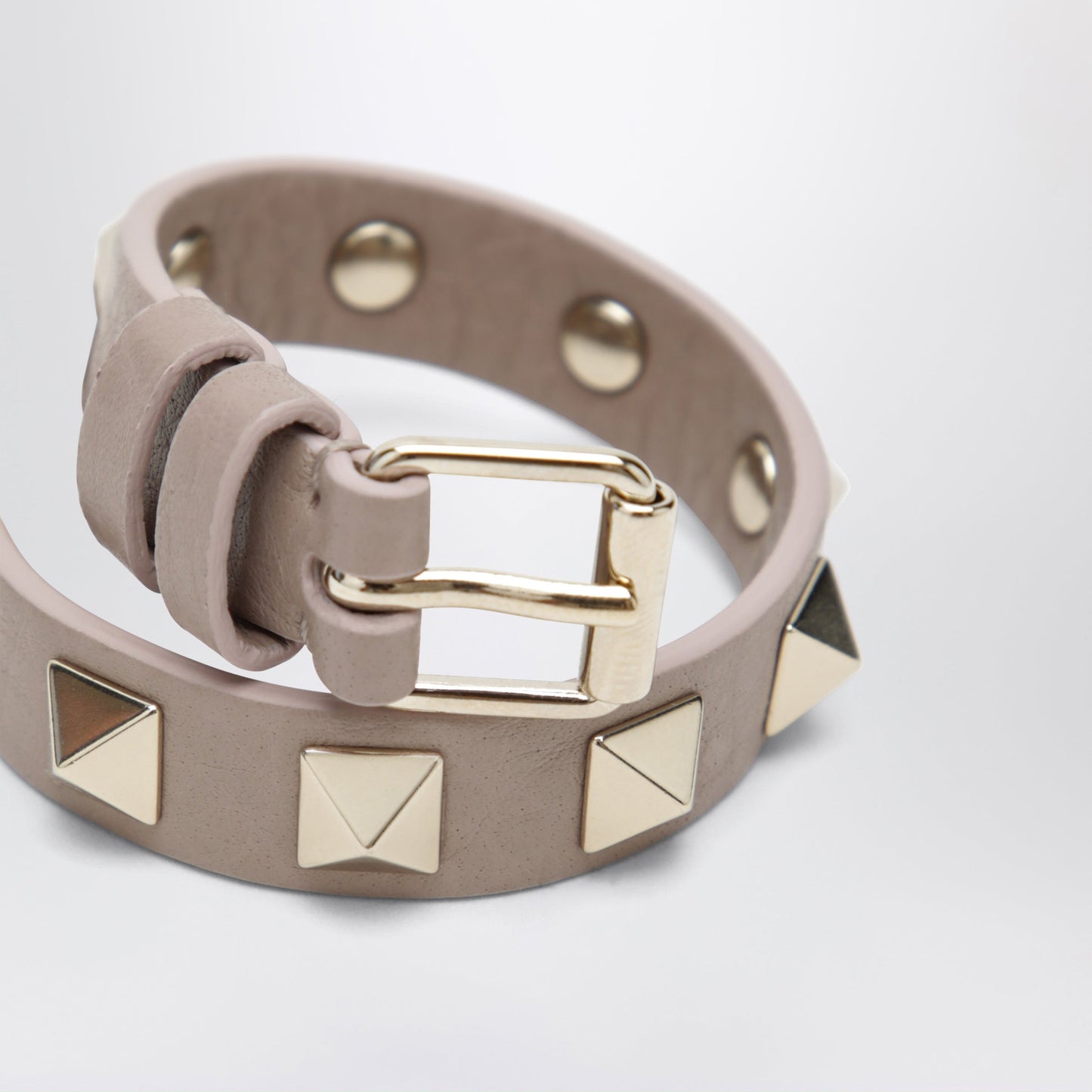 Valentino Garavani Rockstud Bracelet In Powder Pink Leather Women VALENTINO GARAVANI