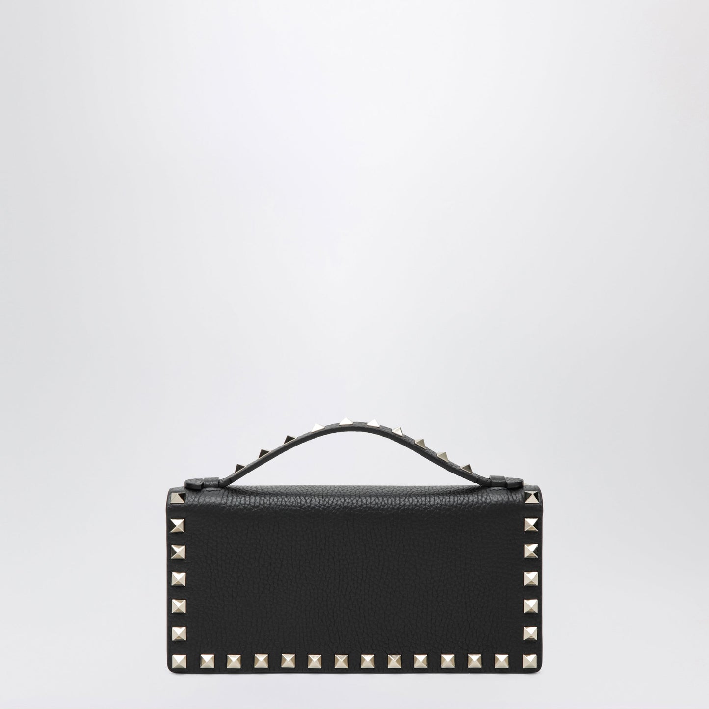 Valentino Garavani Black Rockstud Leather Wallet With Chain Women VALENTINO GARAVANI