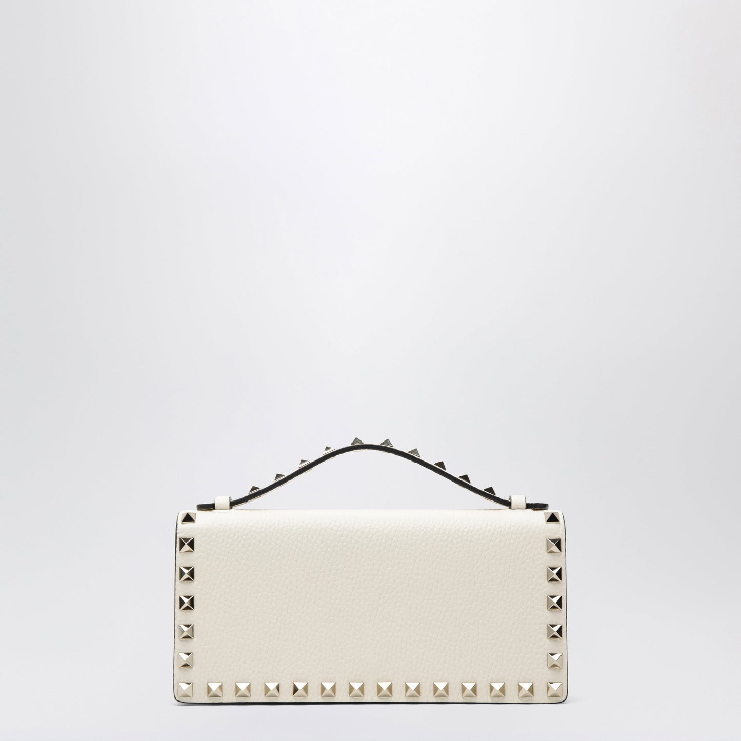 Valentino Garavani Rockstud Chain Wallet In Grained Calfskin, Light Ivory Women VALENTINO GARAVANI