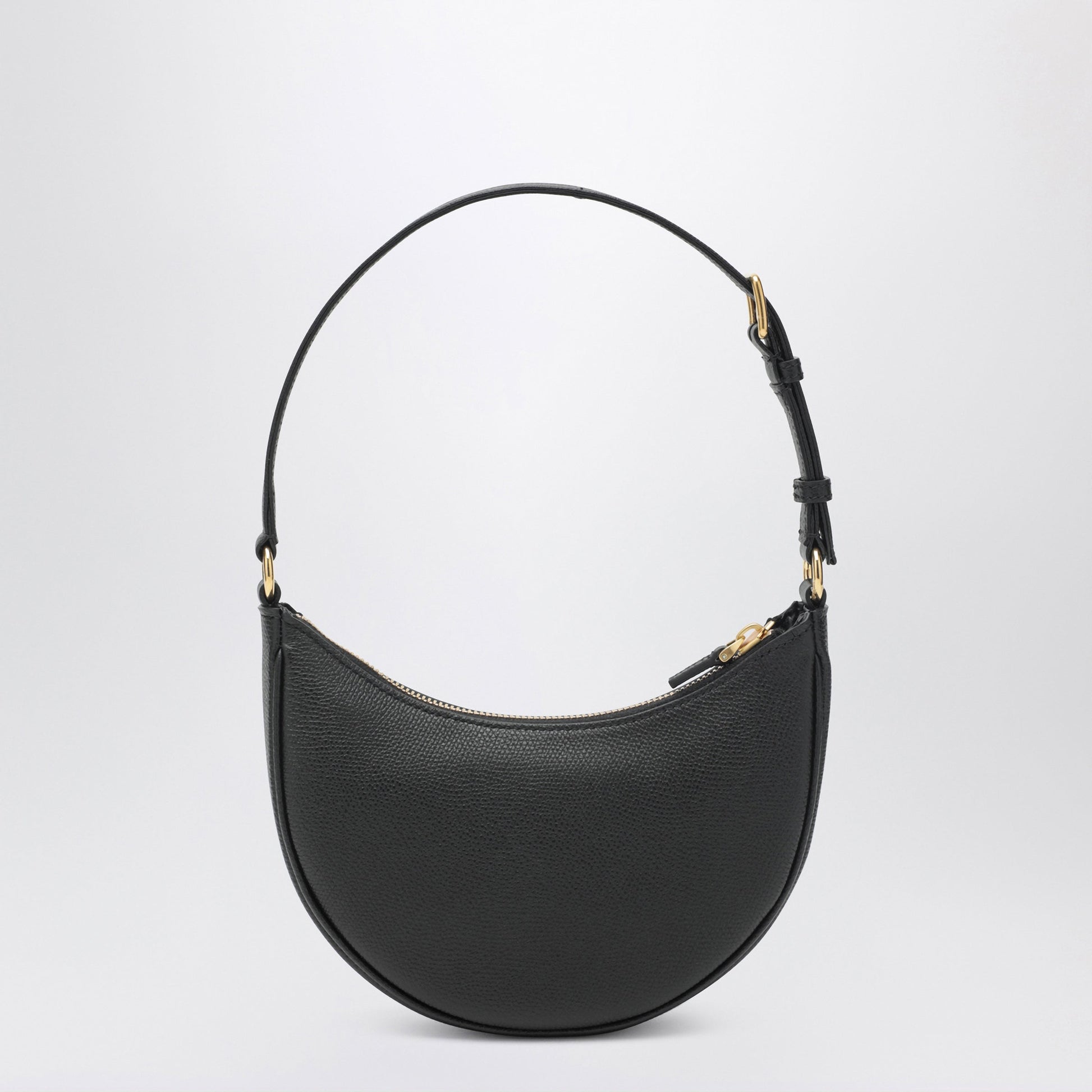 Valentino Garavani Vlogo Signature Mini Hobo Bag In Black Leather Women VALENTINO GARAVANI