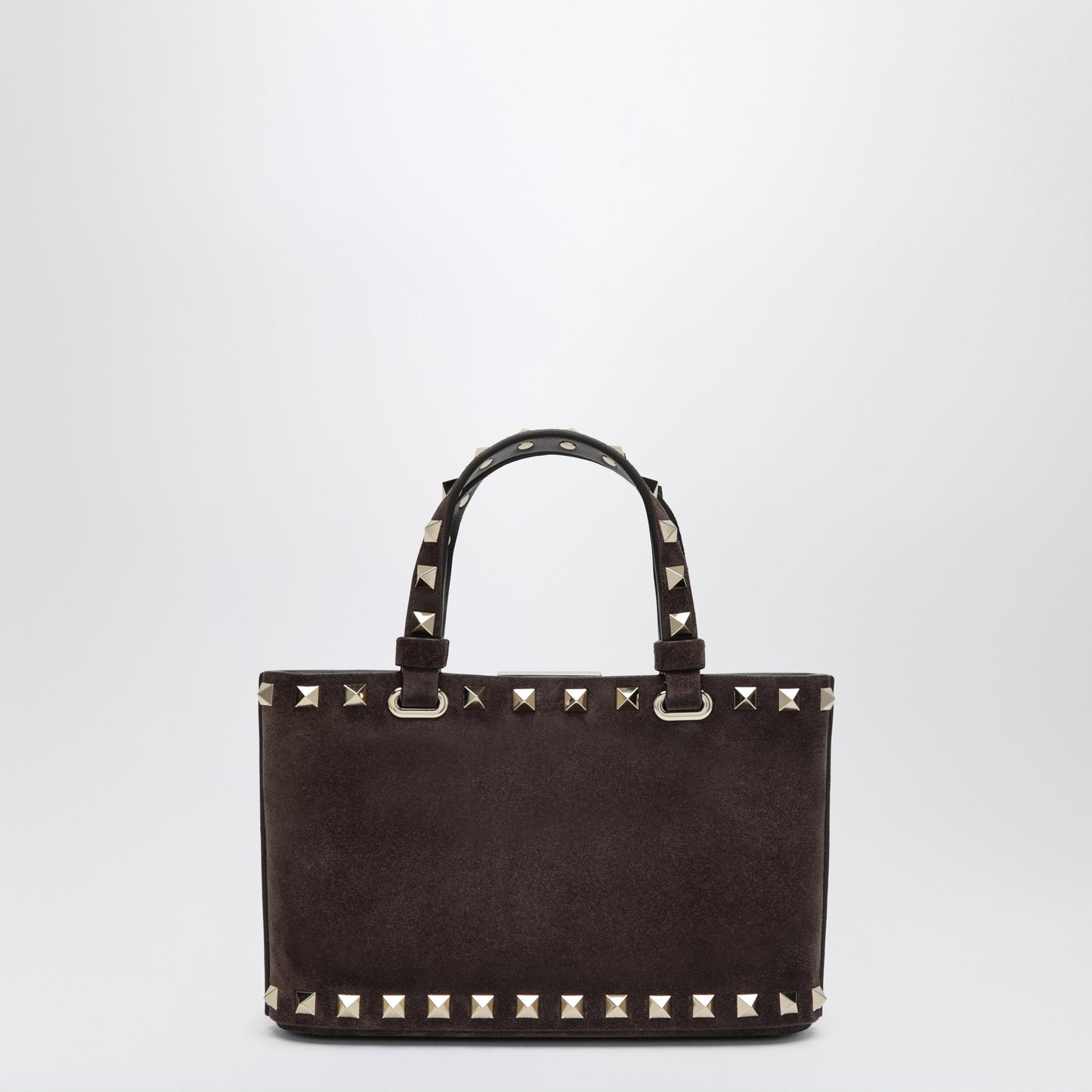 Valentino Garavani Rockstud Mini Shopping Bag In Brown Suede Women VALENTINO GARAVANI
