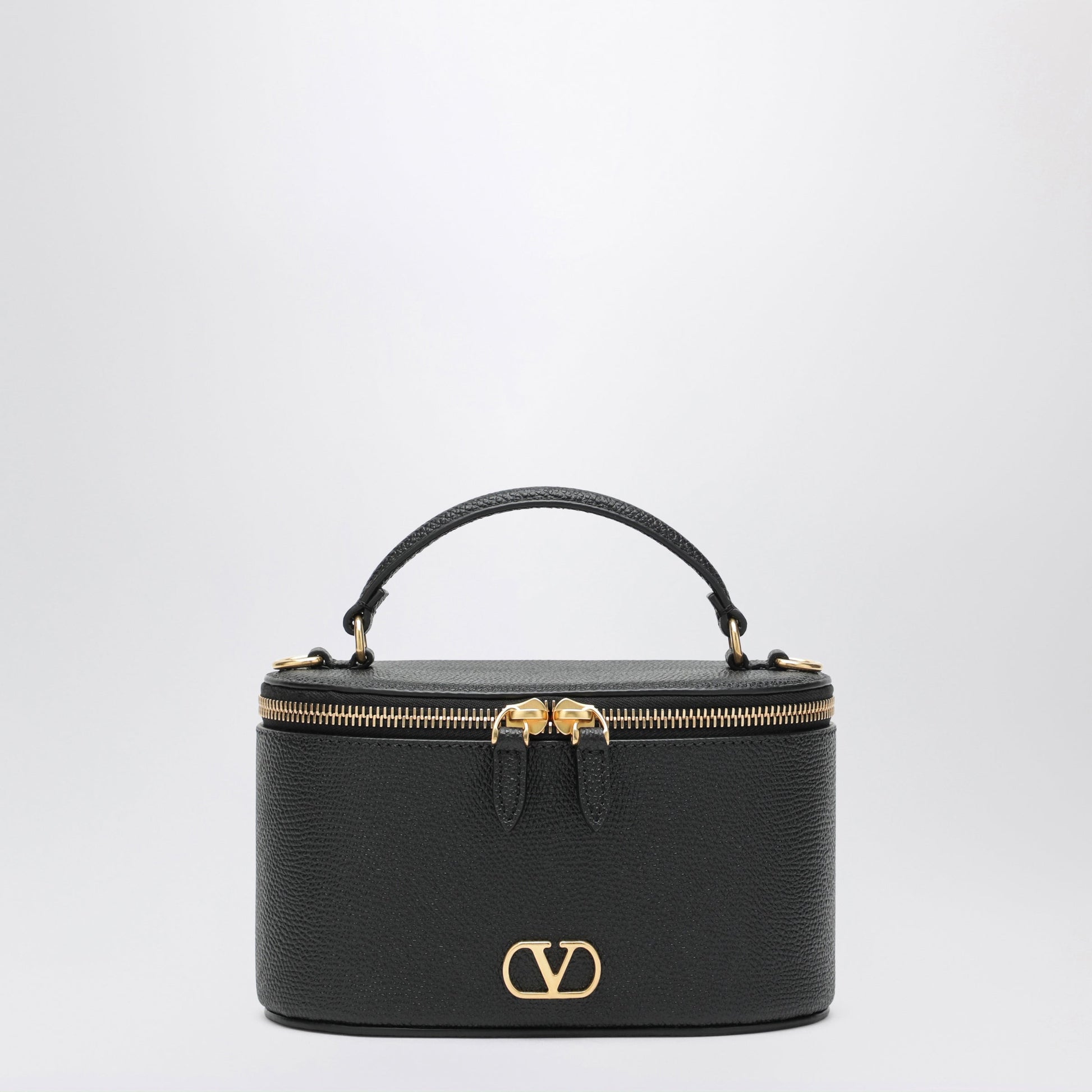Valentino Garavani Vlogo Signature Mini Vanity Bag In Black Leather Women VALENTINO GARAVANI
