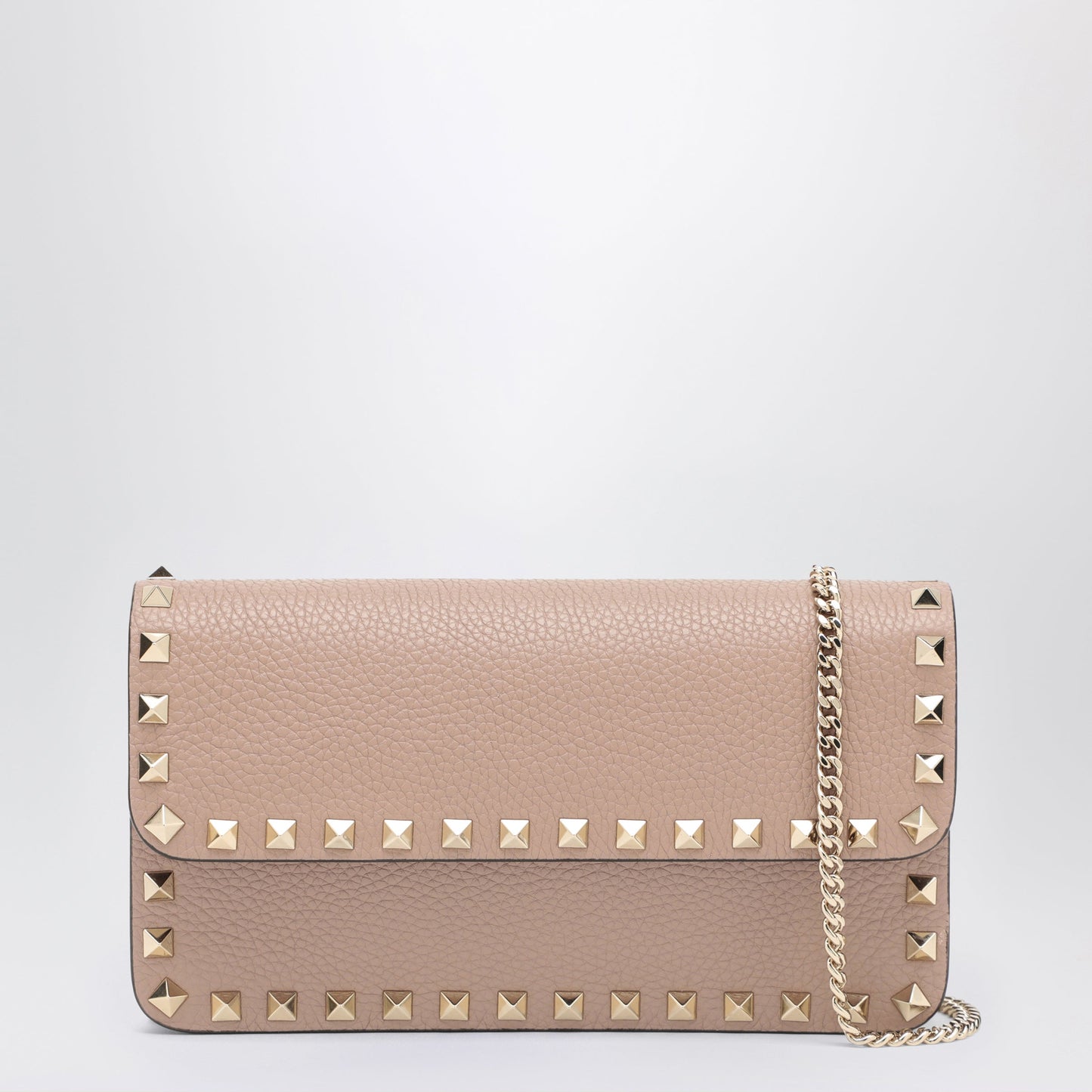 Valentino Garavani Garnet Calfskin Rockstud Chain Wallet Women VALENTINO GARAVANI