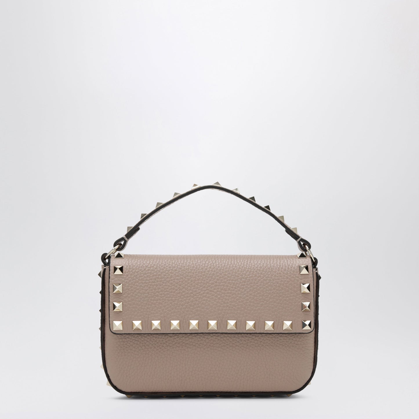 Valentino Garavani Rockstud Pouch In Grained Calf Leather, Powder Women VALENTINO GARAVANI