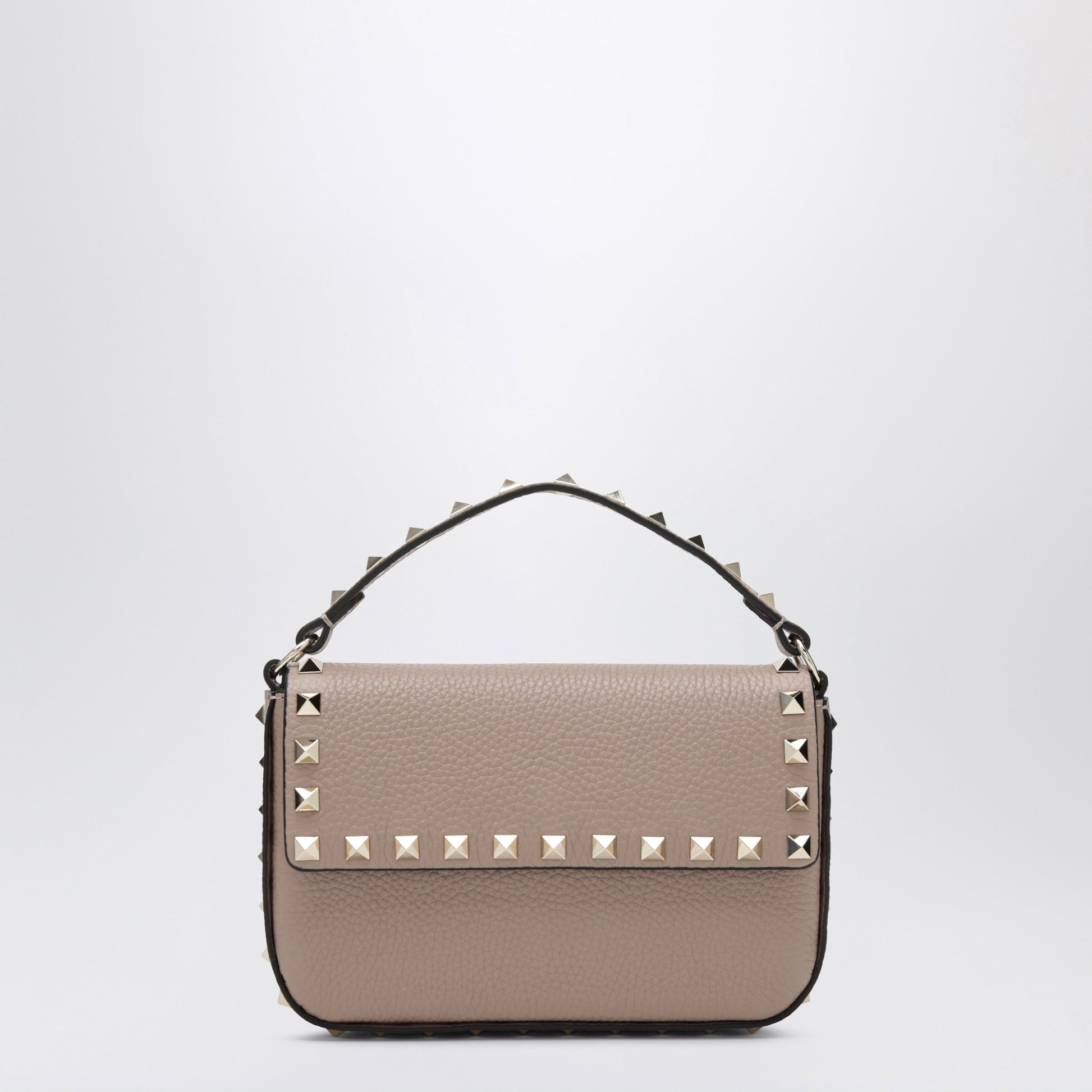 Valentino Garavani Rockstud Pouch In Grained Calf Leather, Powder Women VALENTINO GARAVANI