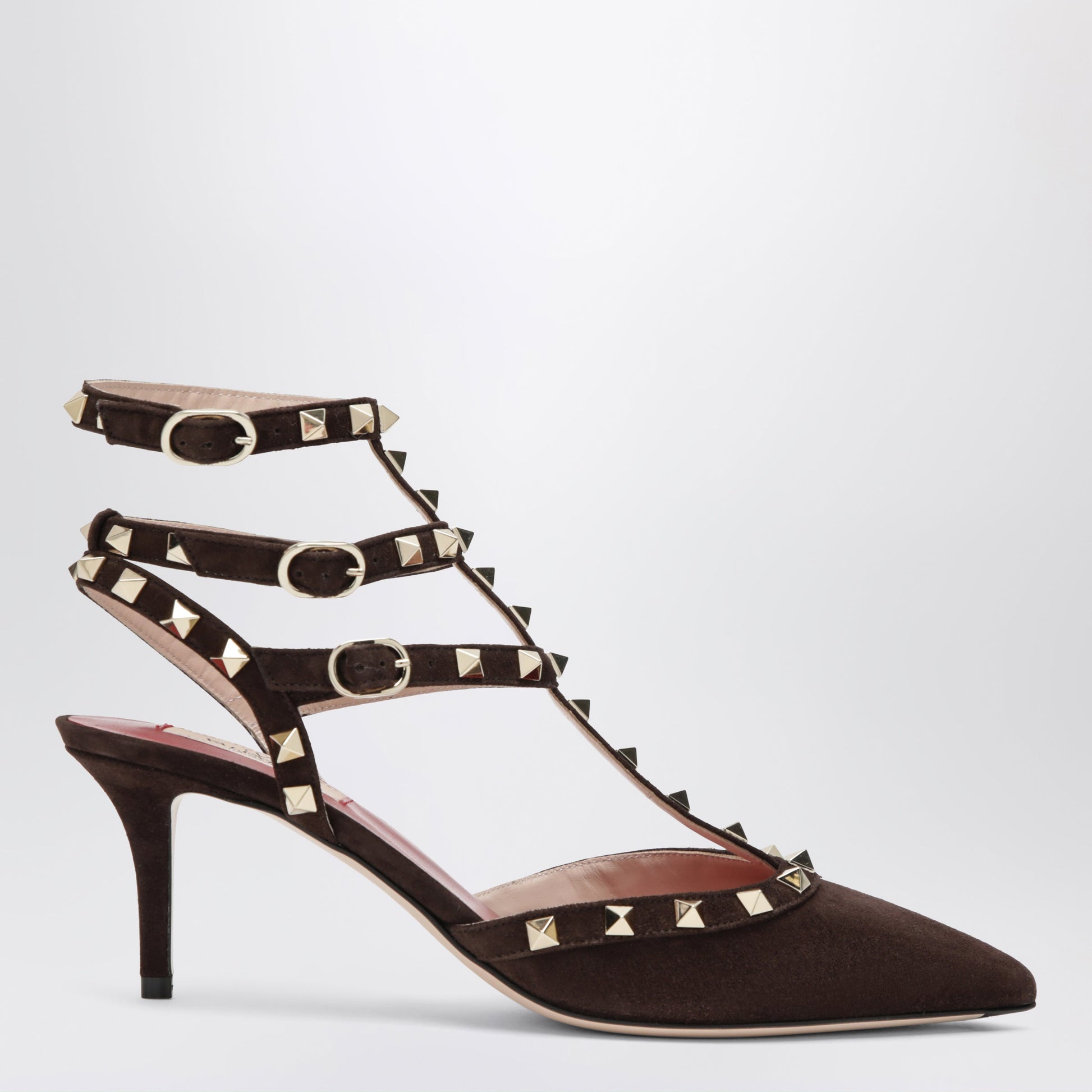 Valentino Garavani Brown Suede Rockstud Pumps Women VALENTINO GARAVANI