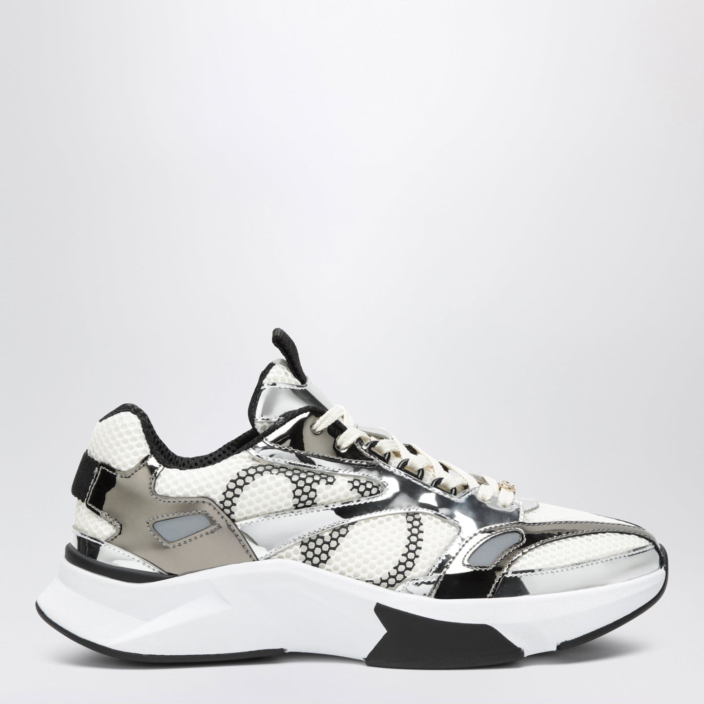 Valentino Garavani Demivee Sneakers In Ivory And Silver Women VALENTINO GARAVANI