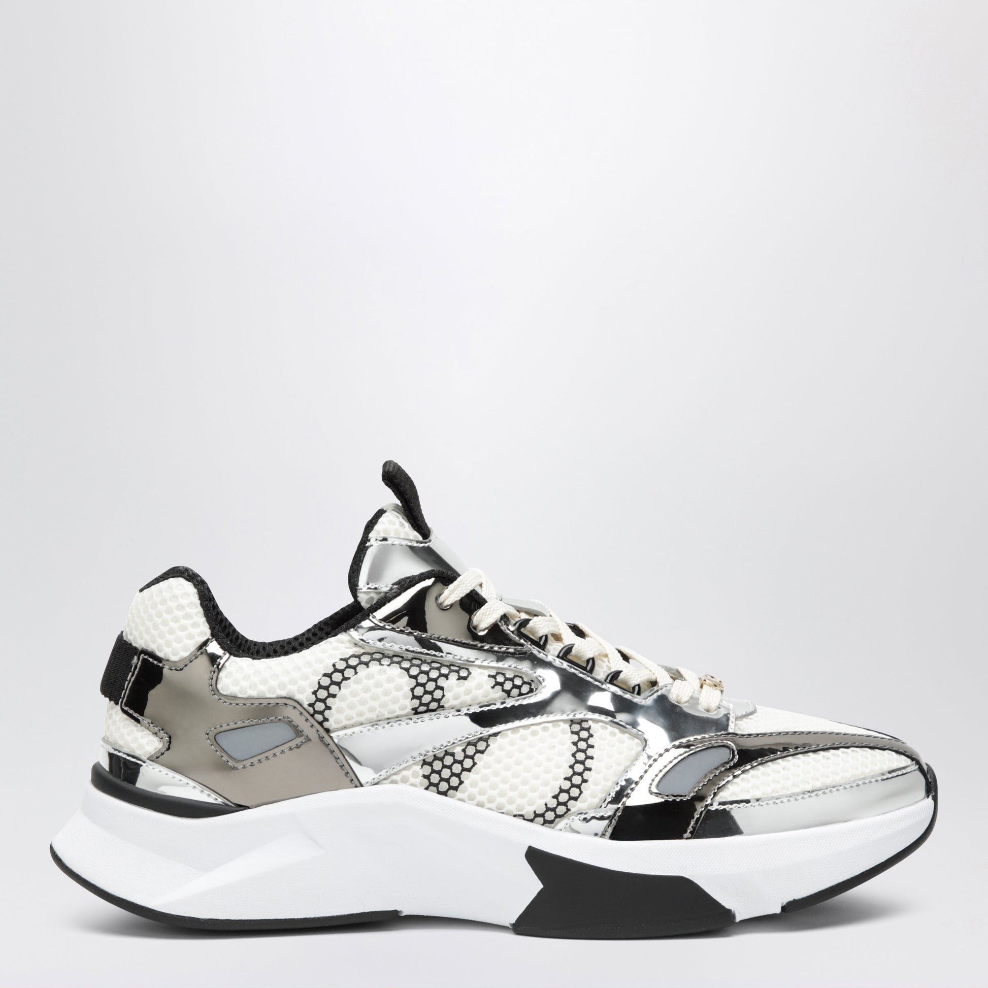 Valentino Garavani Demivee Sneakers In Ivory And Silver Women VALENTINO GARAVANI
