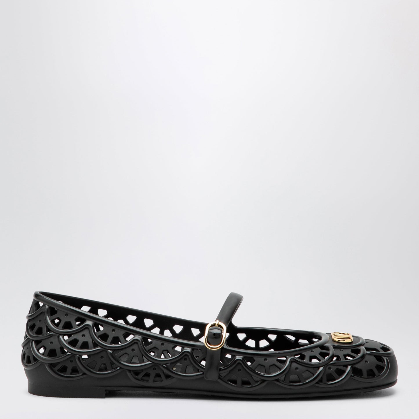 Valentino Garavani Black Vlogo Signature Rubber Ballet Flats Women VALENTINO GARAVANI