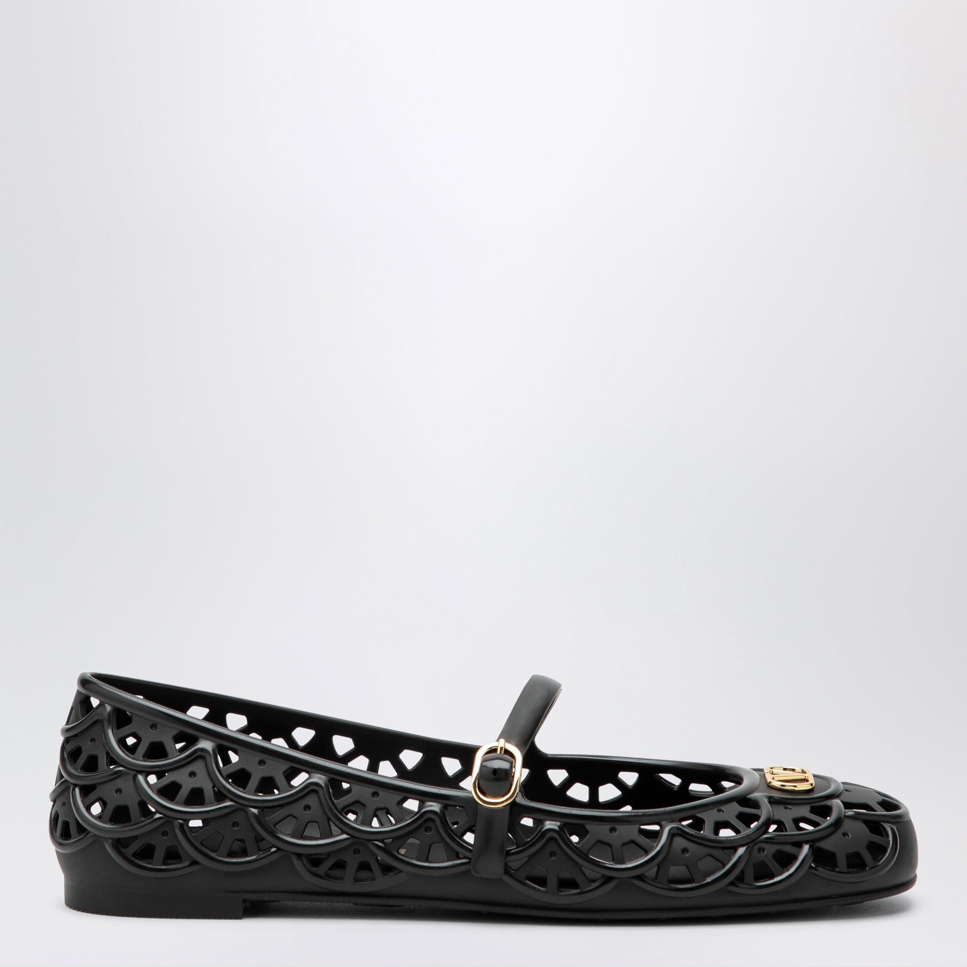 Valentino Garavani Black Vlogo Signature Rubber Ballet Flats Women VALENTINO GARAVANI