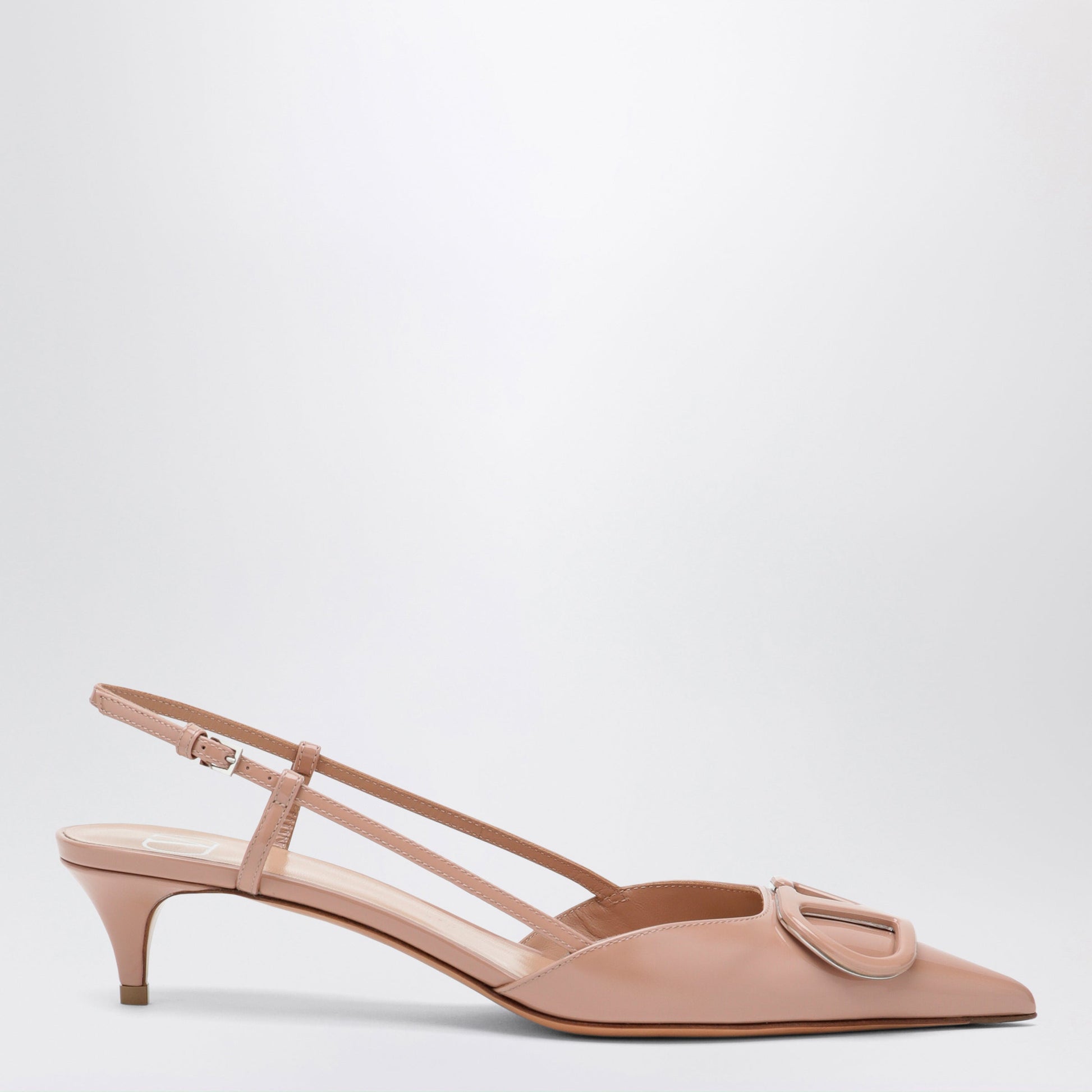 Valentino Garavani Cinnamon Pink Vlogo Signature Patent Leather Slingback Pumps Women VALENTINO GARAVANI