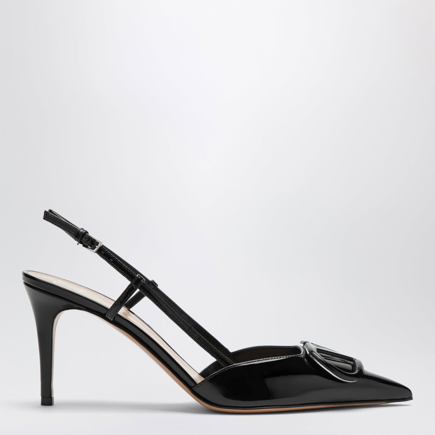Valentino Vlogo Black Patent Leather Slingback Pumps Women VALENTINO