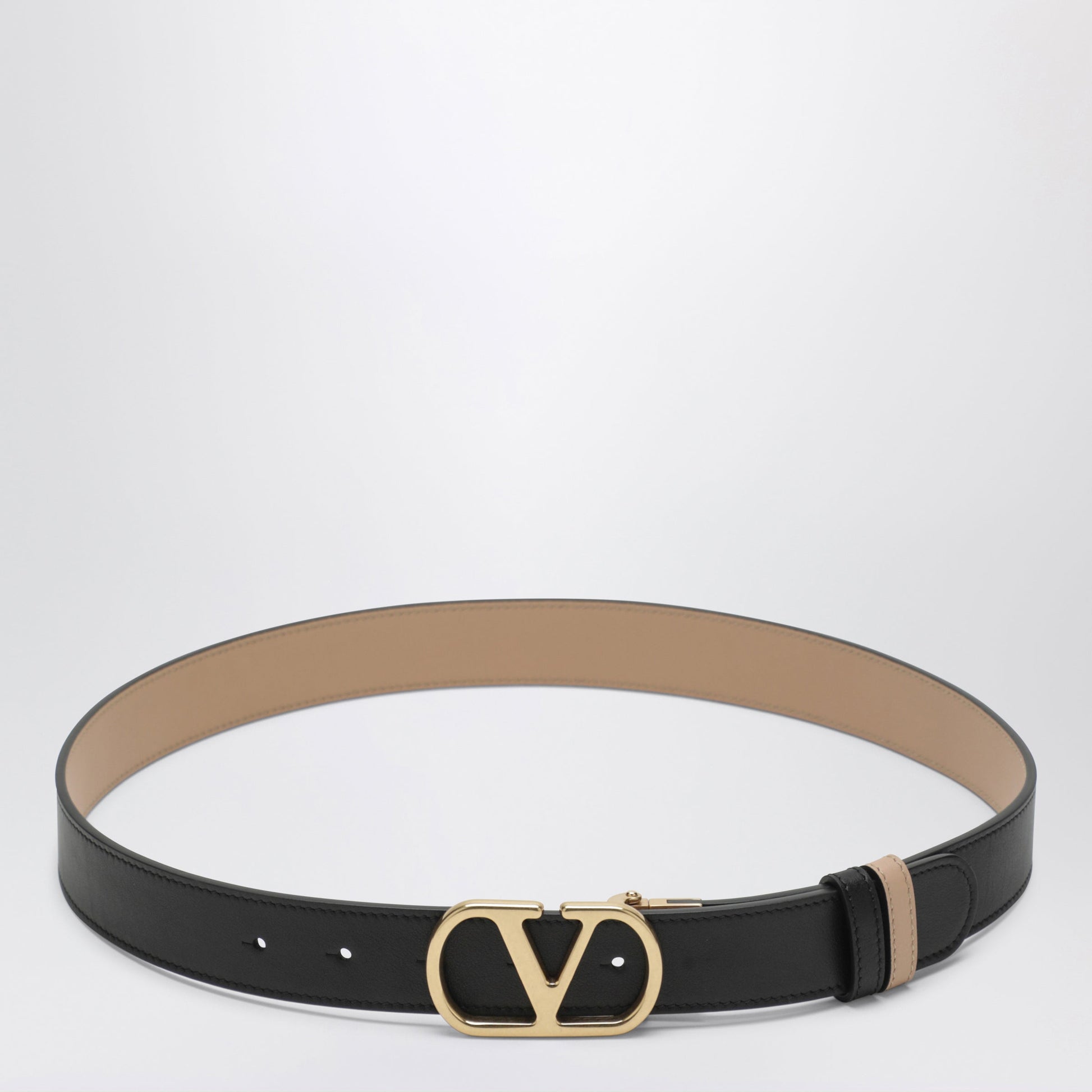 Valentino Garavani Black/Pink Reversible Vlogo Signature Belt Women VALENTINO GARAVANI