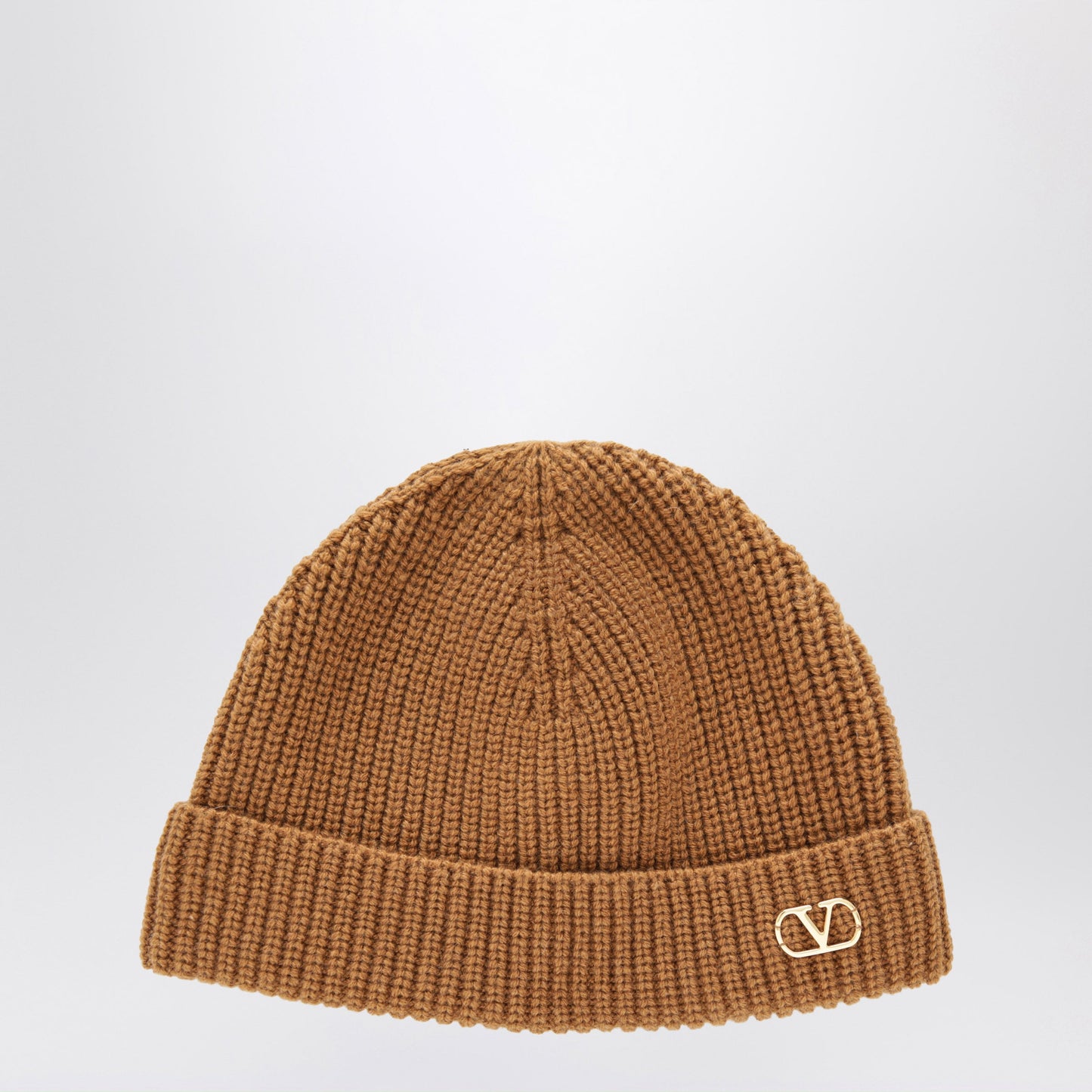 Valentino Garavani Camel Vlogo Signature Cashmere Beanie Men VALENTINO GARAVANI