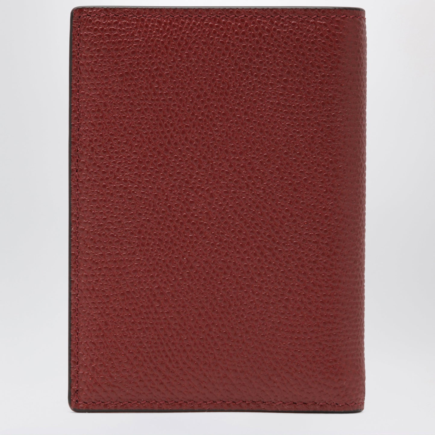 Valentino Garavani Dark Red Vlogo Card Holder In Grained Leather Men VALENTINO GARAVANI