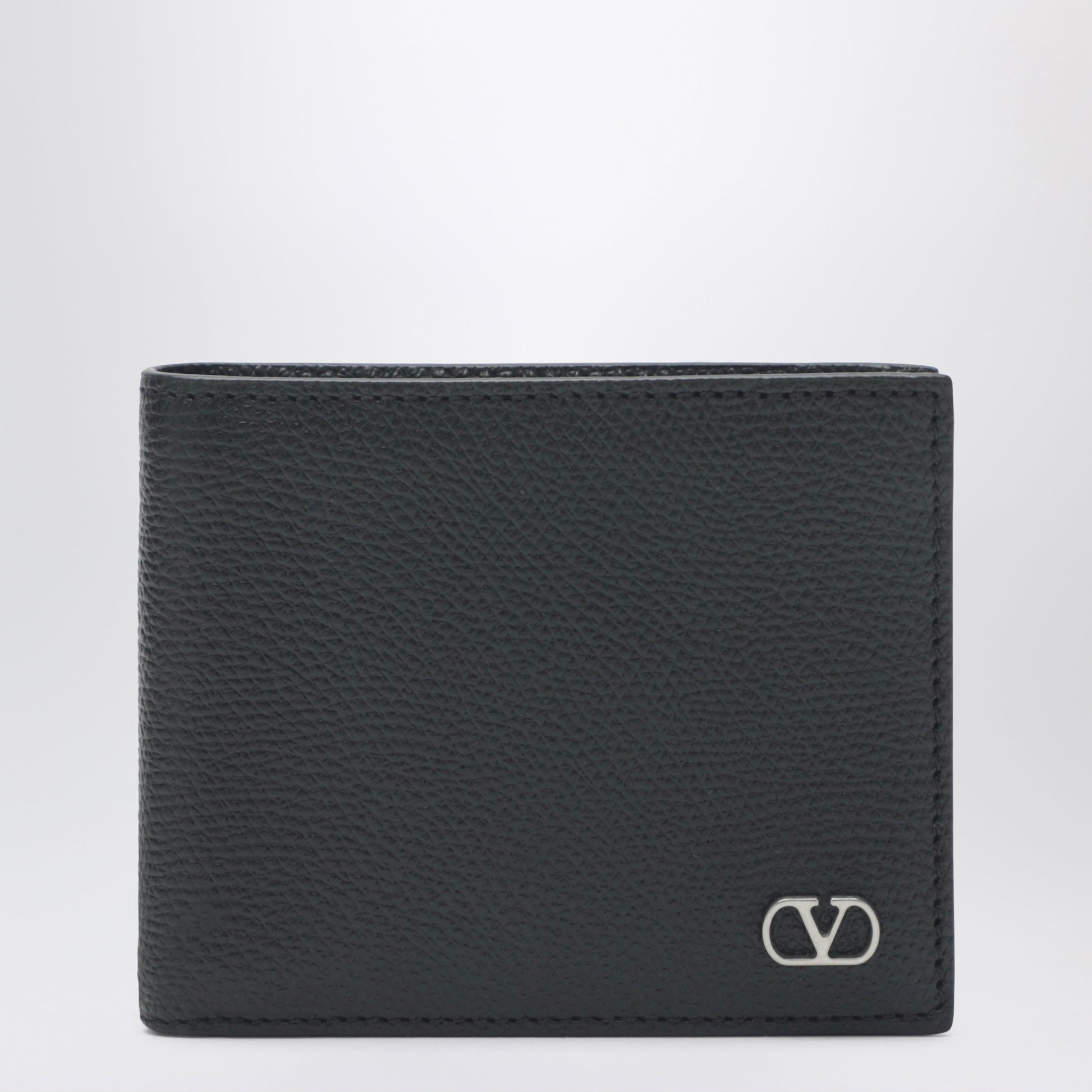 Valentino Garavani Black Vlogo Signature Bi-Fold Wallet Men VALENTINO GARAVANI