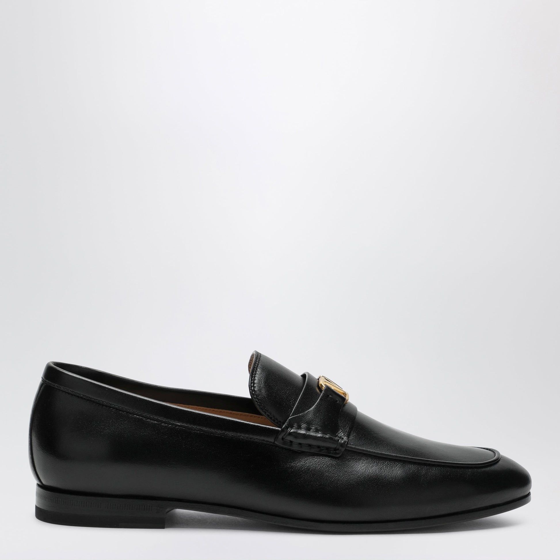 Valentino Garavani Black Vlogo Signature Loafers In Nappa Leather Men VALENTINO GARAVANI