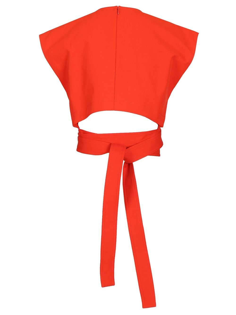 Alaïa Women Cropped Top In Cotton Gabardine With Band ALAIA