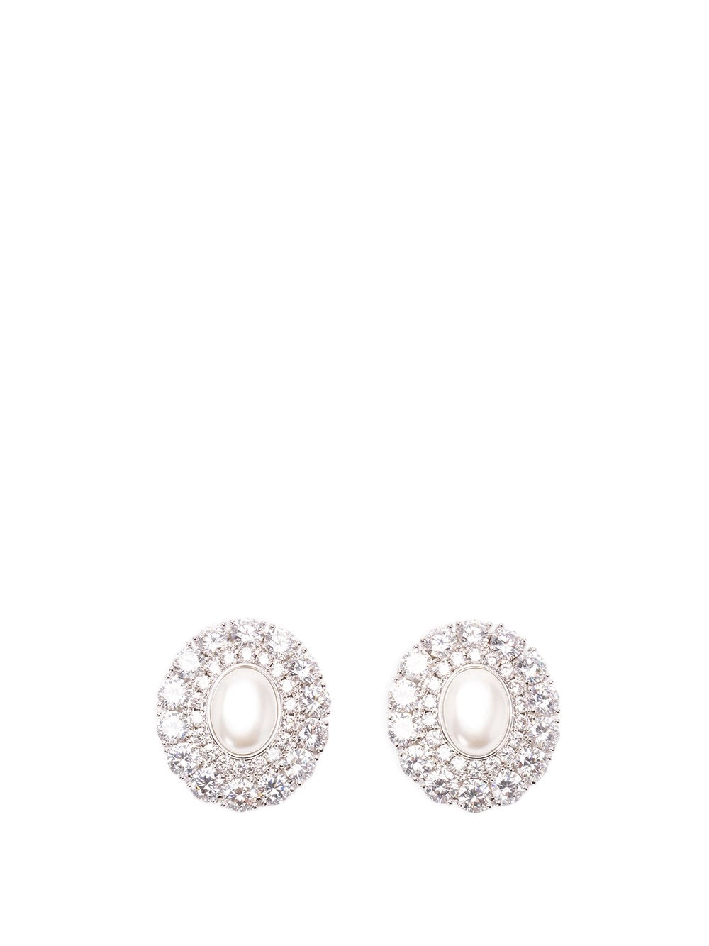 Self-Portrait Women Oval Crystal Earrings SELF-PORTRAIT