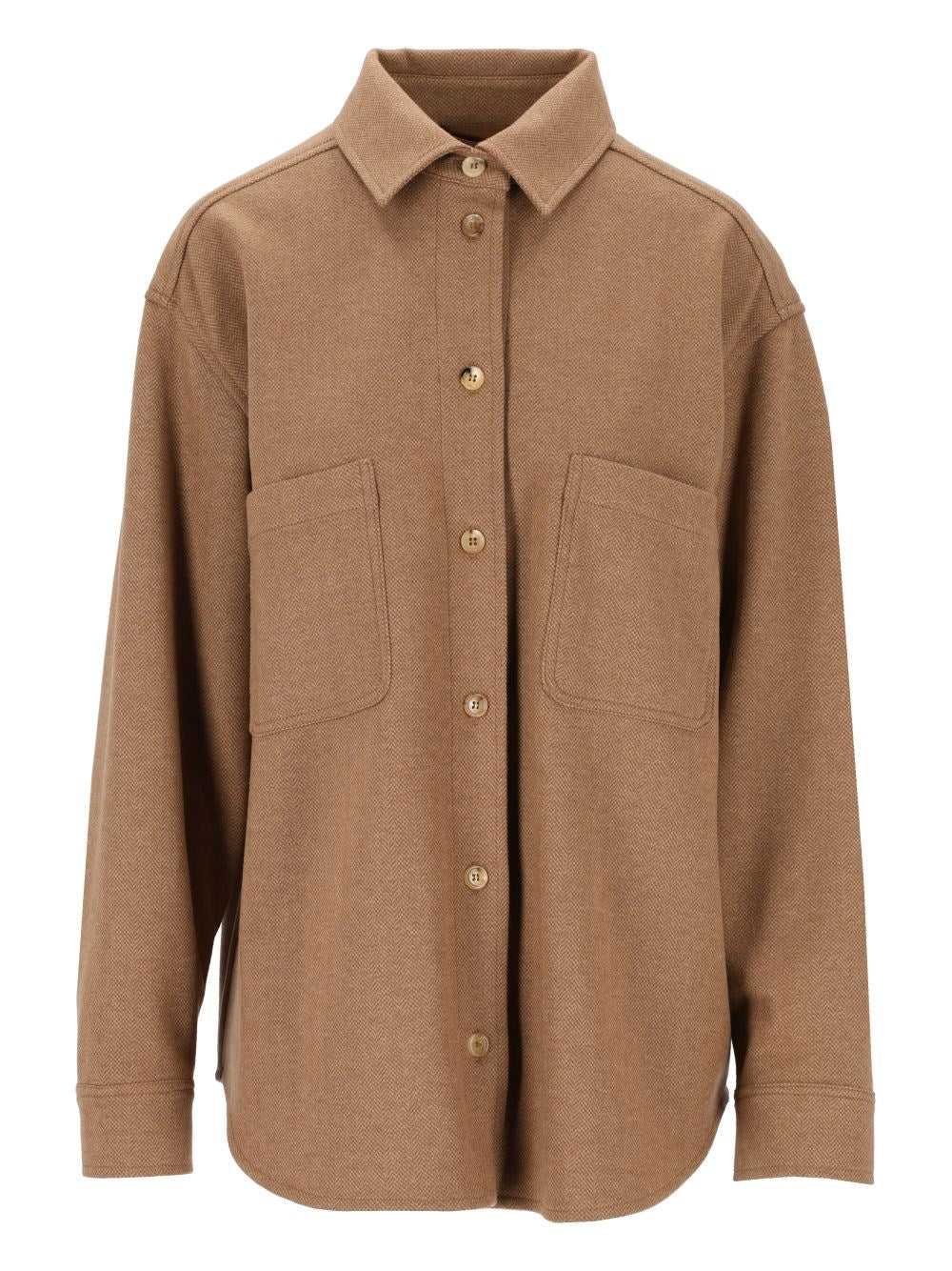 Max Mara Women "Ladino" Camel Hair And Wool Shirt MAX MARA