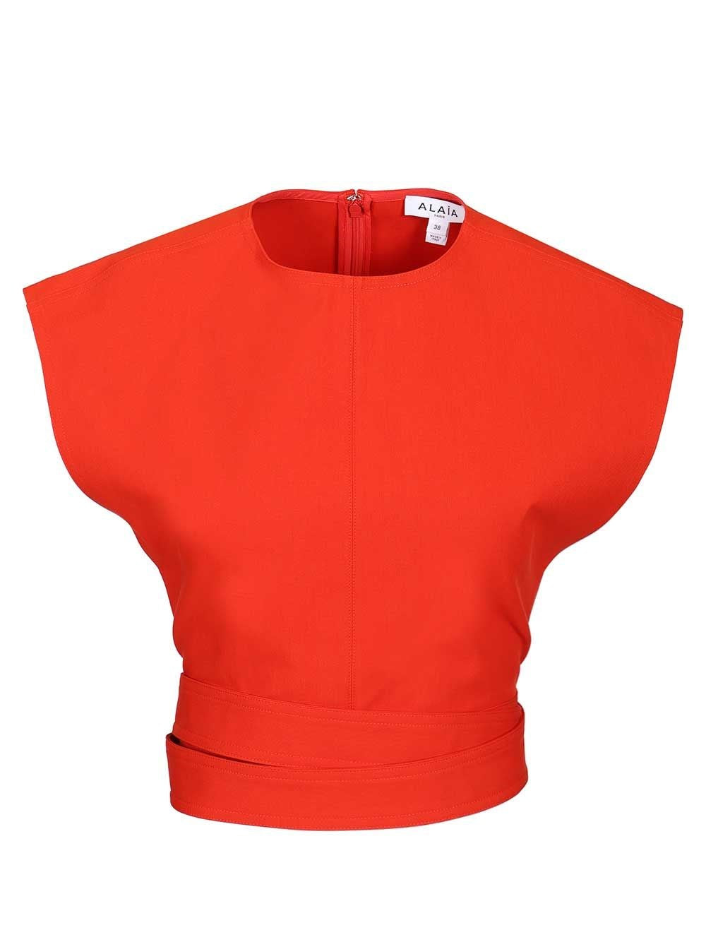 Alaïa Women Cropped Top In Cotton Gabardine With Band ALAIA