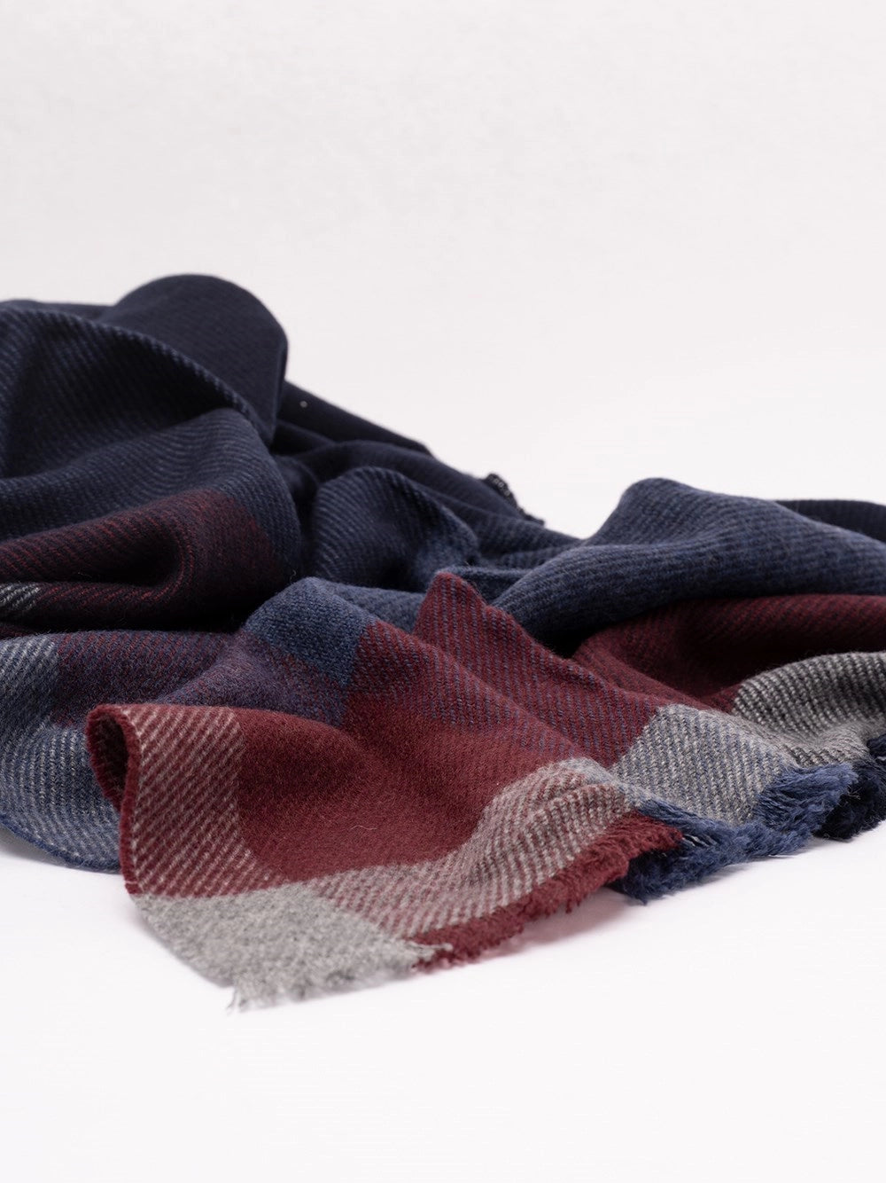 Brunello Cucinelli Men Wool And Cashmere Check Scarf BRUNELLO CUCINELLI