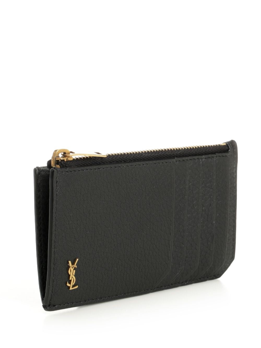 Saint Laurent Men "Tiny Cassandre Fragments" Zip-Around Card Holder SAINT LAURENT