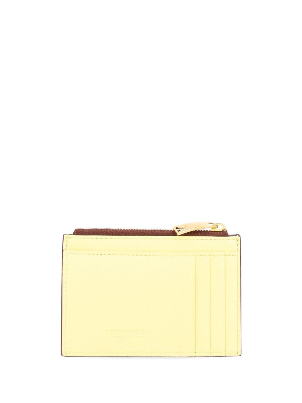 Bottega Veneta Women Woven Card Holder With Zip BOTTEGA VENETA