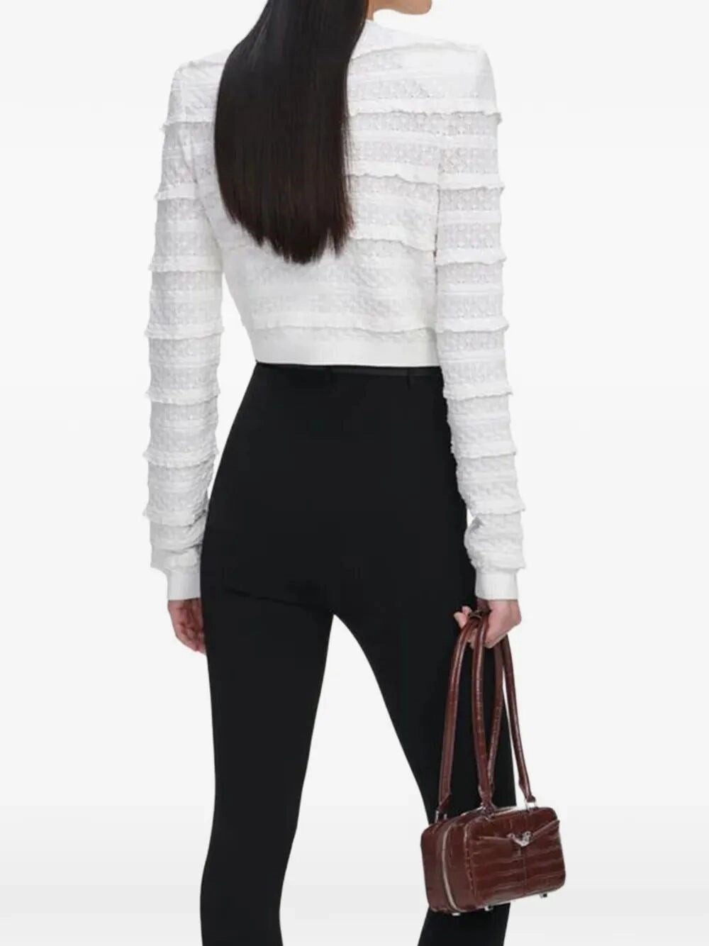 Self-Portrait Women Pointelle Diamante Cardigan SELF-PORTRAIT