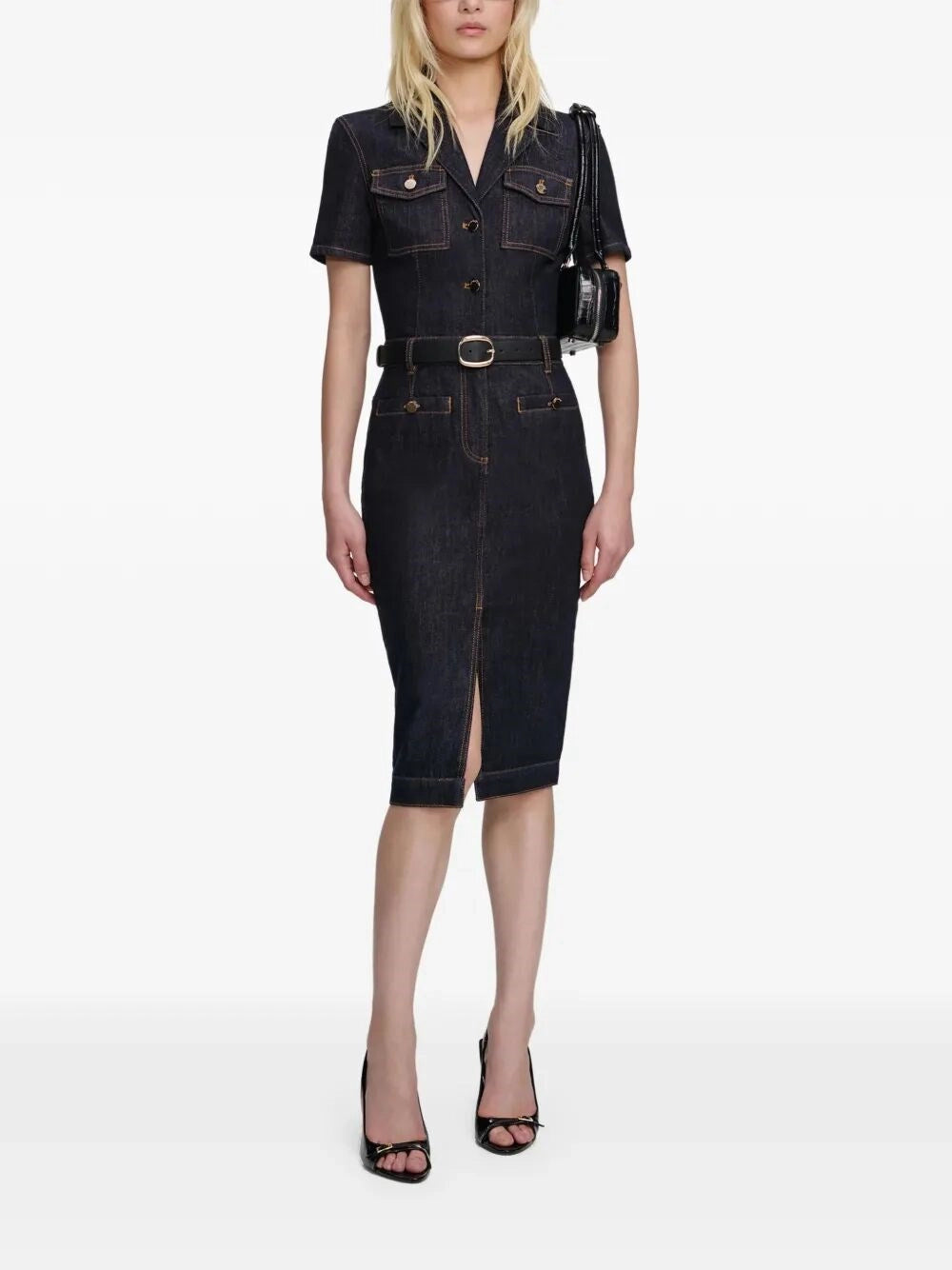 Self-Portrait Women Denim Midi Dress SELF-PORTRAIT