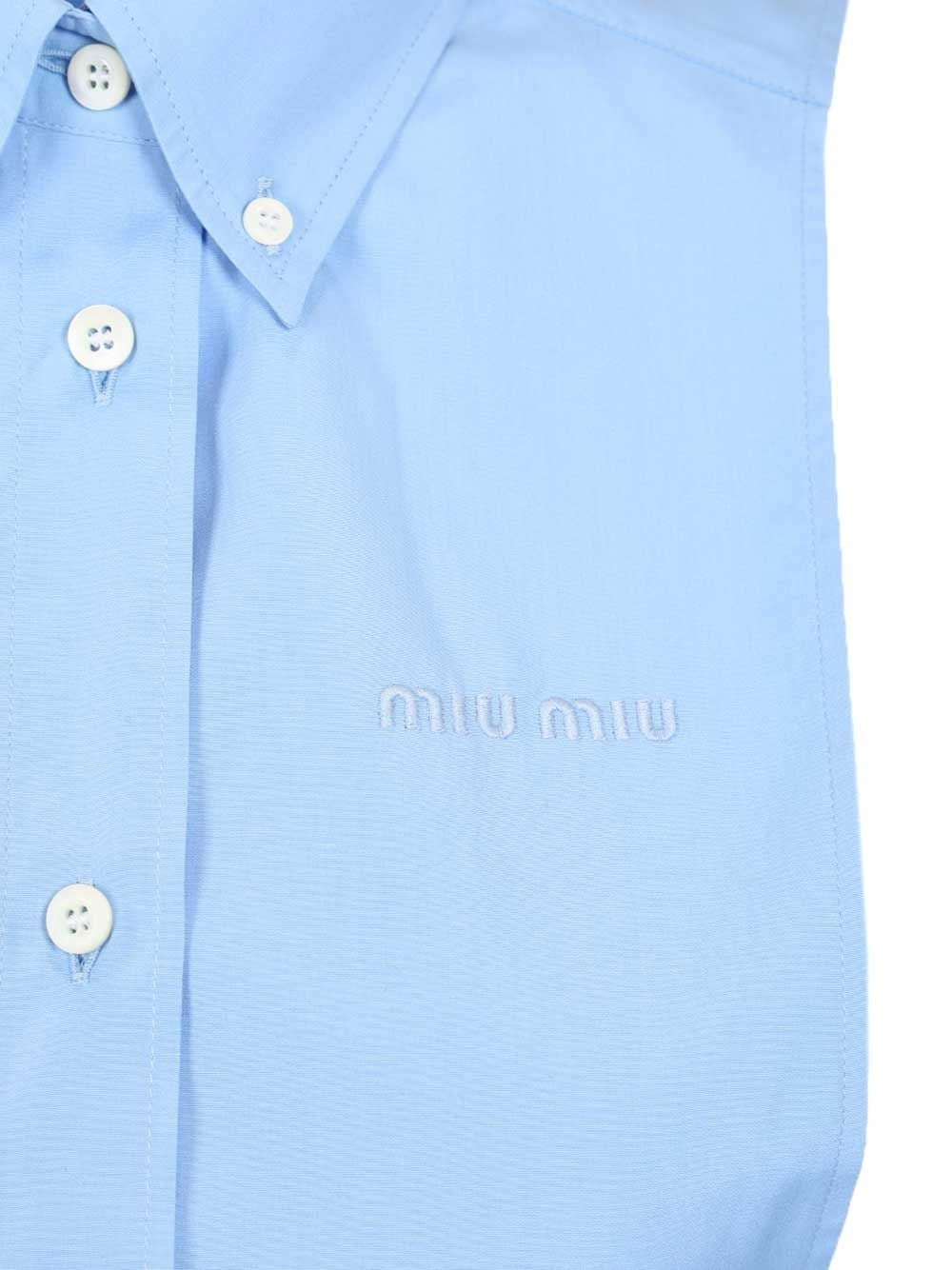 Miu Miu Women Sleeveless Poplin Shirt MIU MIU
