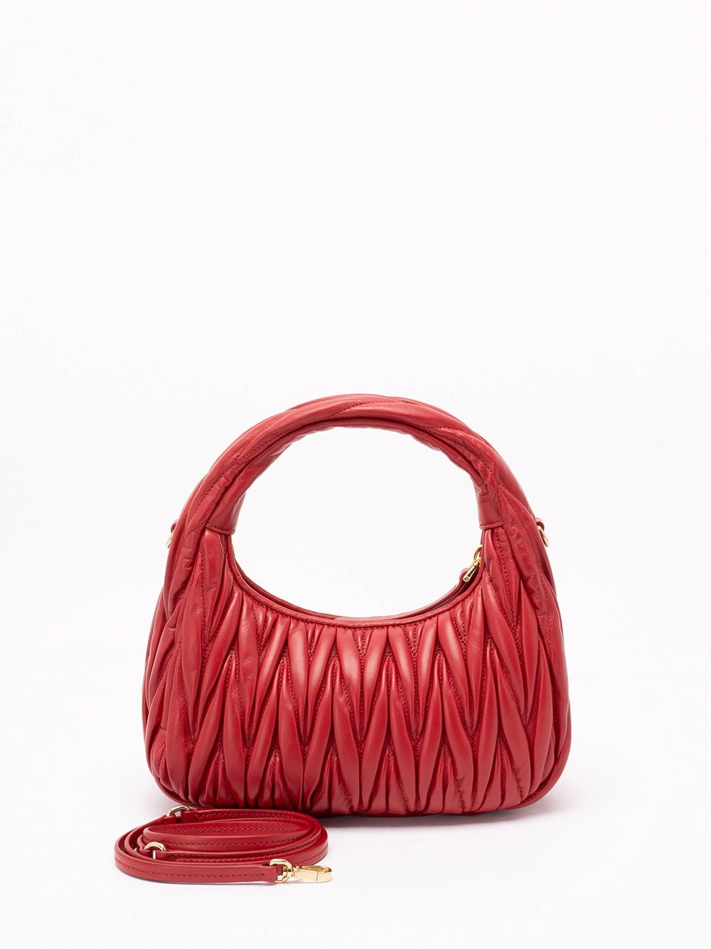 Miu Miu Women `Wander` Matelassé Leather Hobo Bag MIU MIU