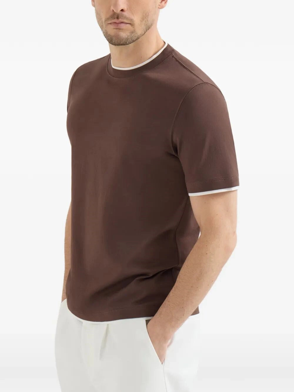 Brunello Cucinelli Men T-Shirt With Faux-Layering BRUNELLO CUCINELLI