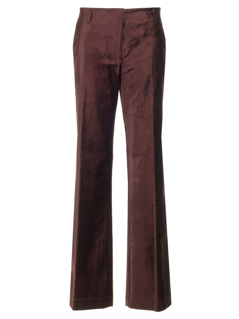 Forte_Forte Women Cotton Viscose Stretch Velvet Trumpet Shaped Pants FORTE FORTE