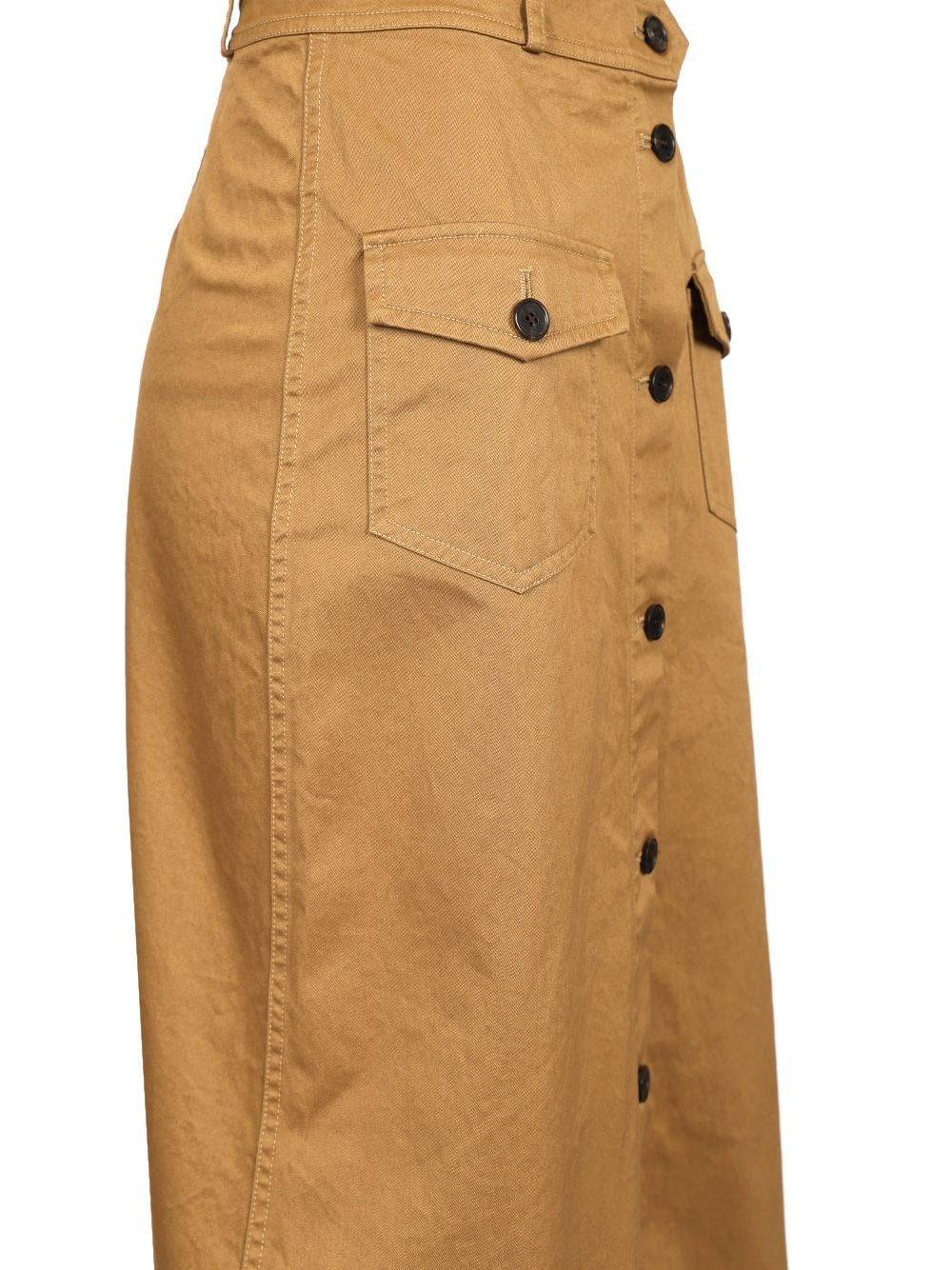 Saint Laurent Women Cotton Midi Skirt SAINT LAURENT