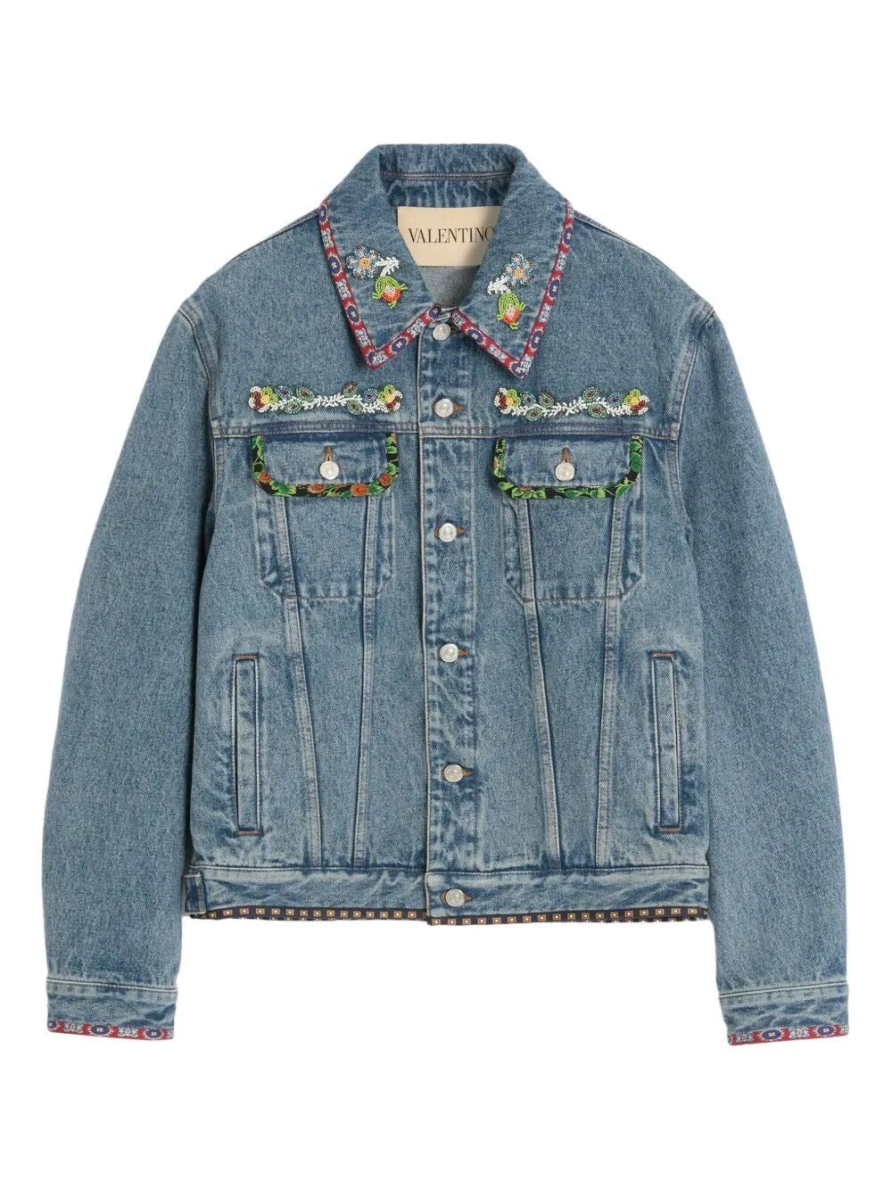 Valentino Garavani Men Embroidered Denim Jacket VALENTINO GARAVANI